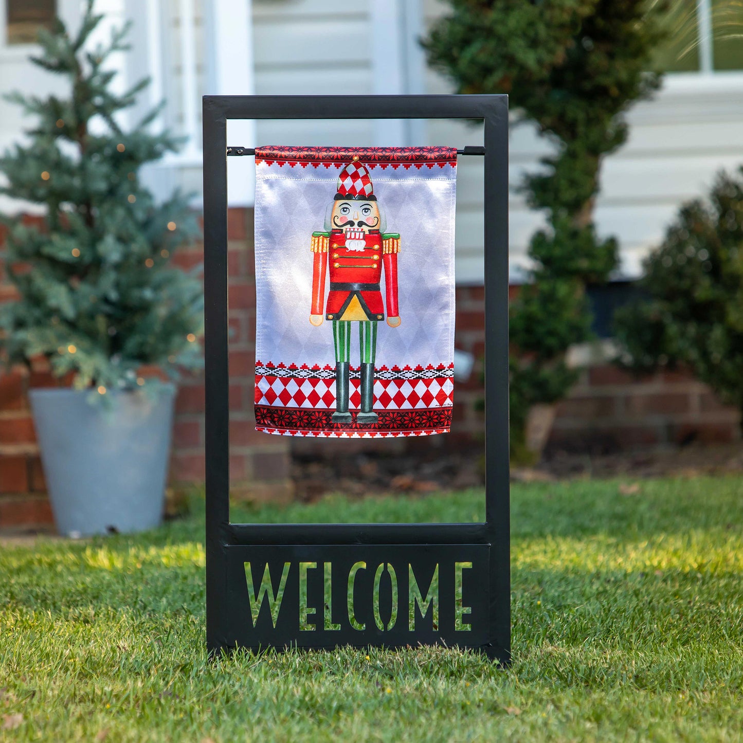 Christmas Nutcracker Lustre Garden Flag