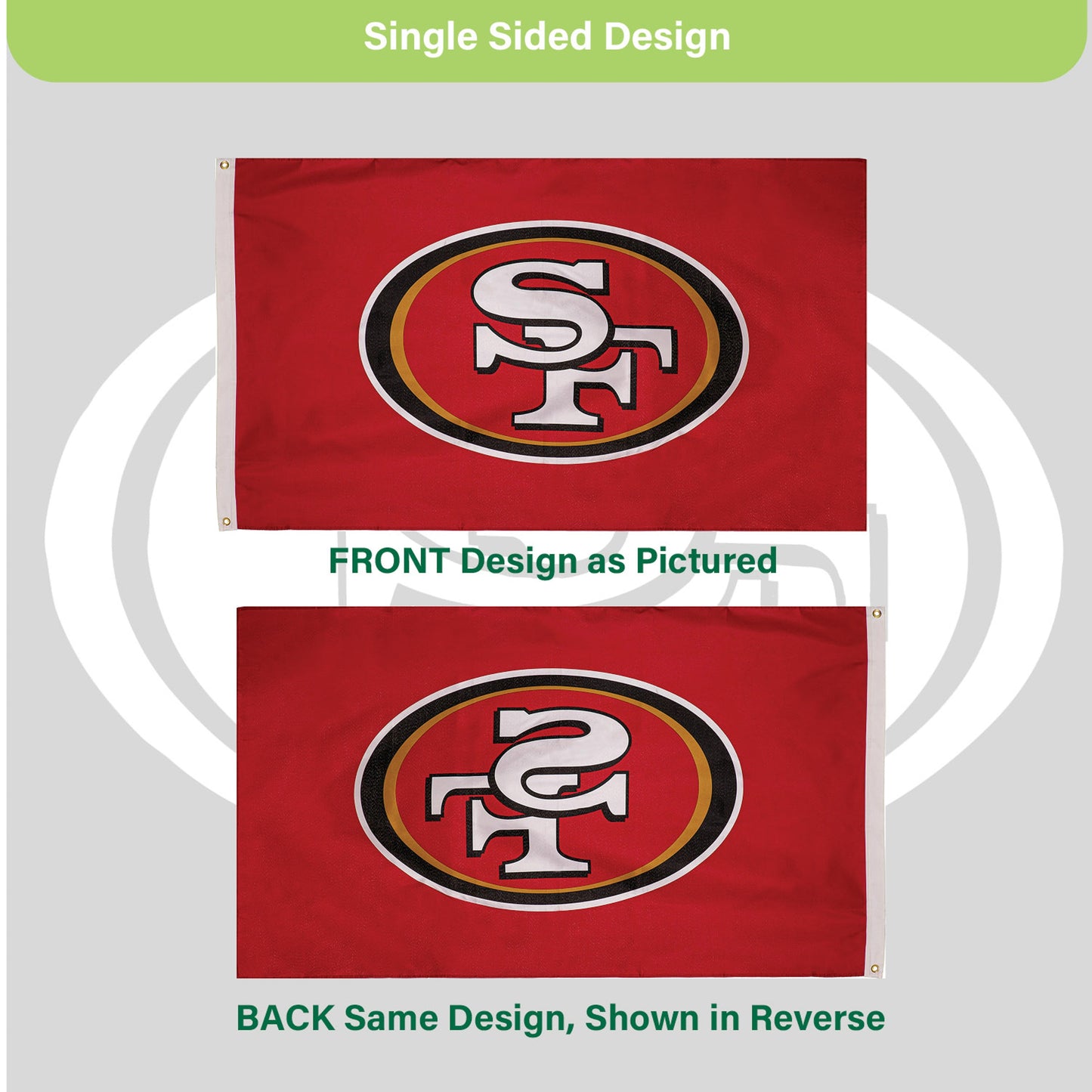 San Francisco 49ers Single Sided Estate Flag with 2 Grommets, 3'x5'