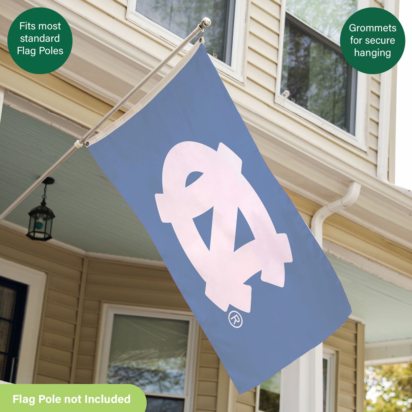 University of North Carolina Single Sided Flag w/ 2 Grommets, 3'x5'