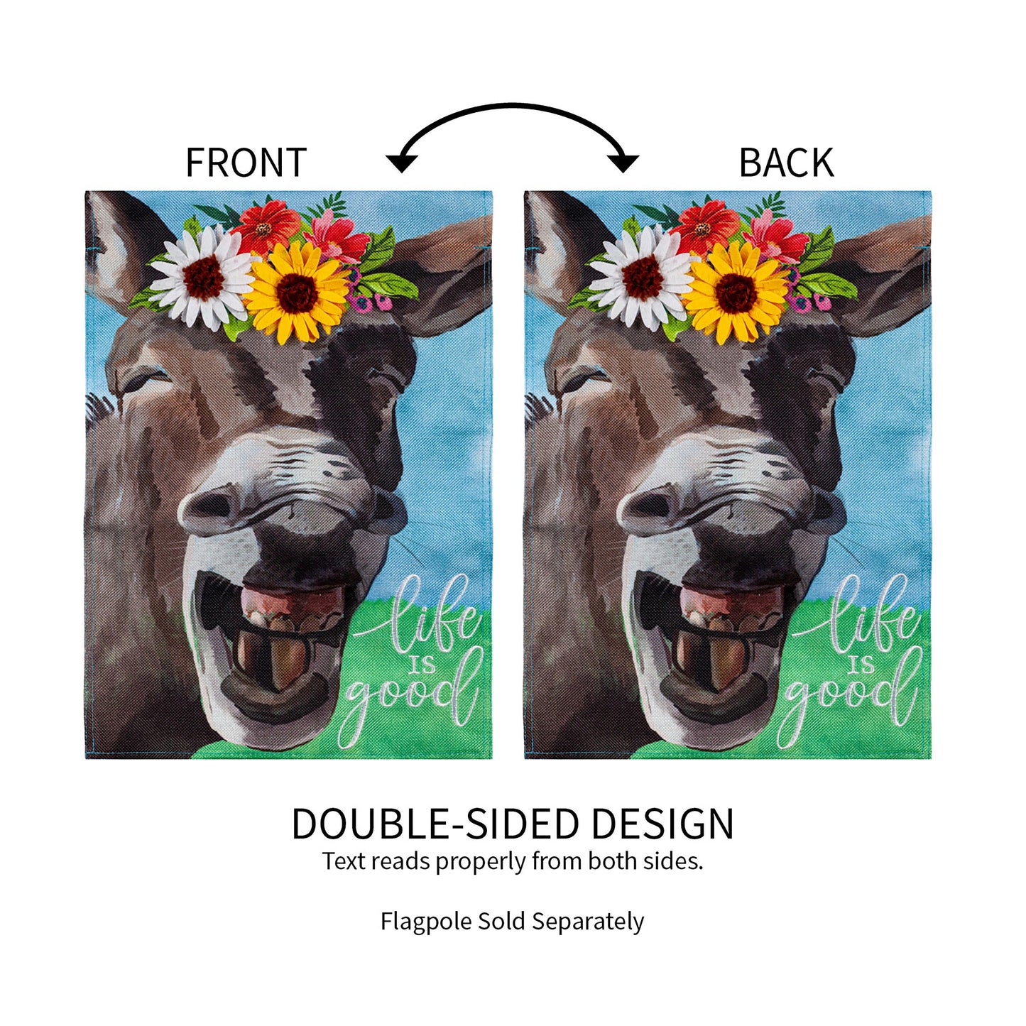 Donkey Friend Garden Burlap Flag