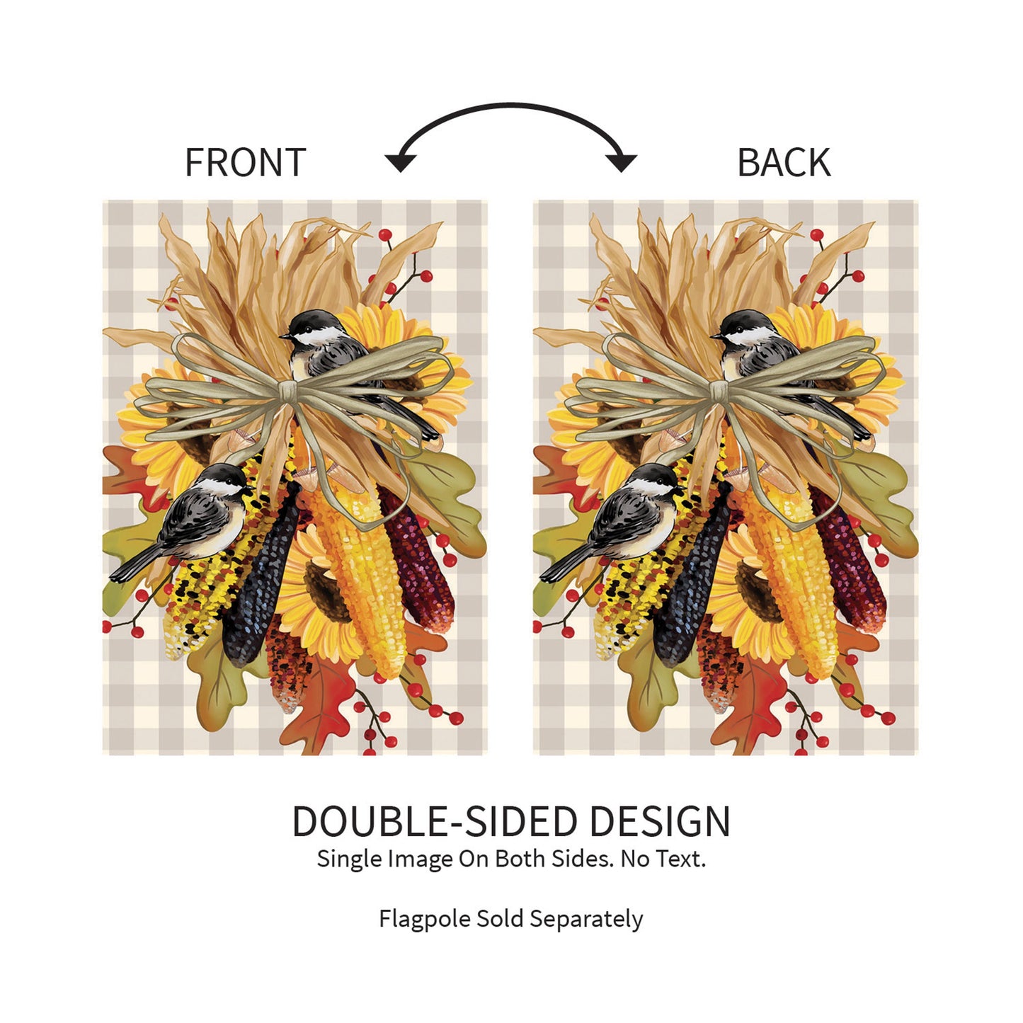 Ornamental Corn Burlap Garden Flag
