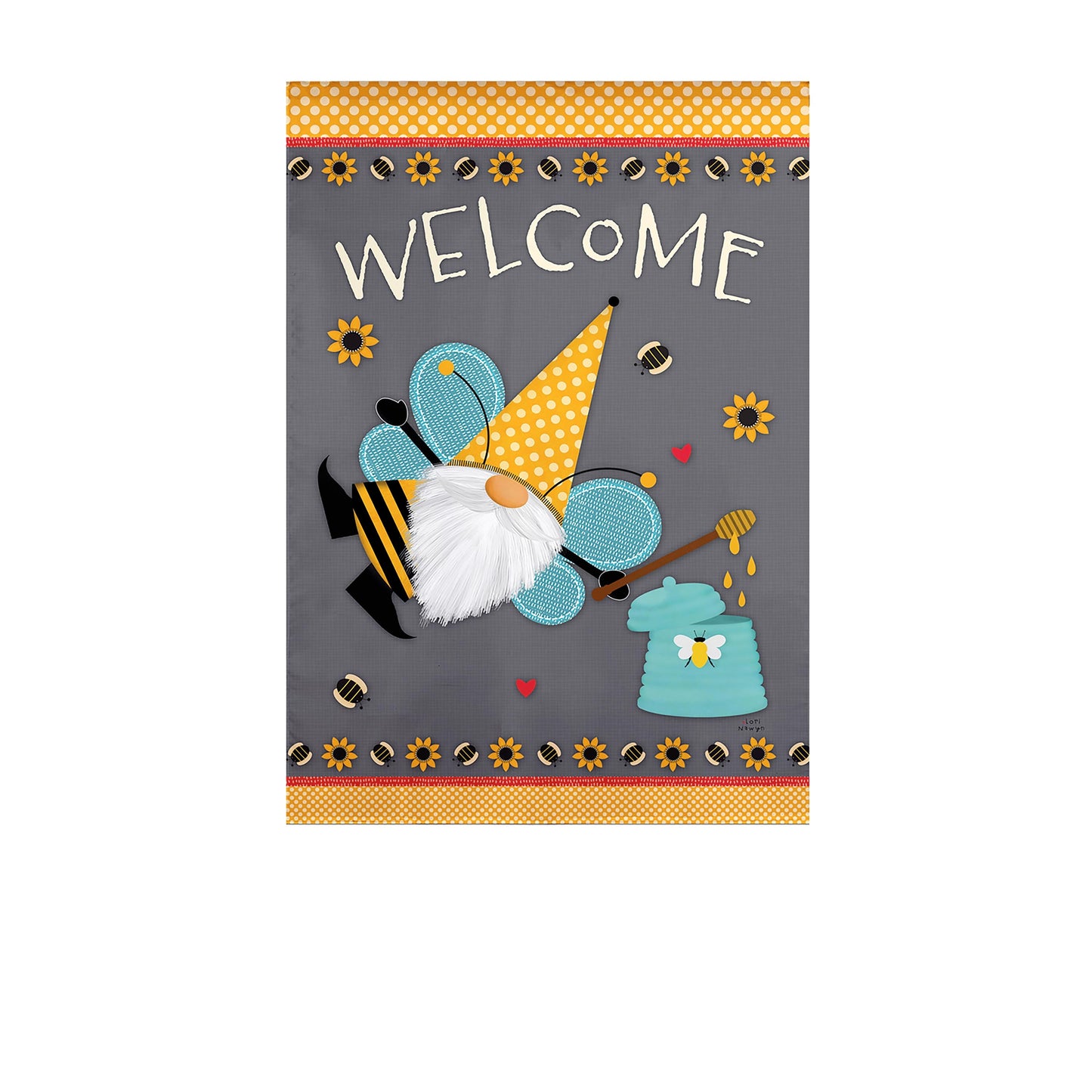 Honey Gnome Garden Suede Flag