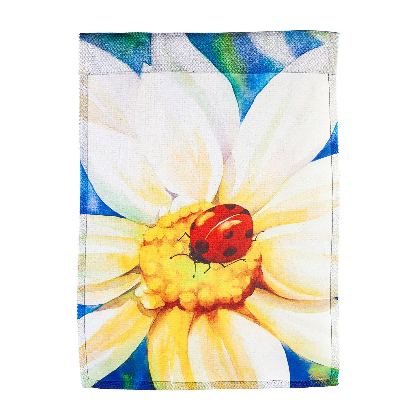 Morning Daisies Garden Textured Suede Flag