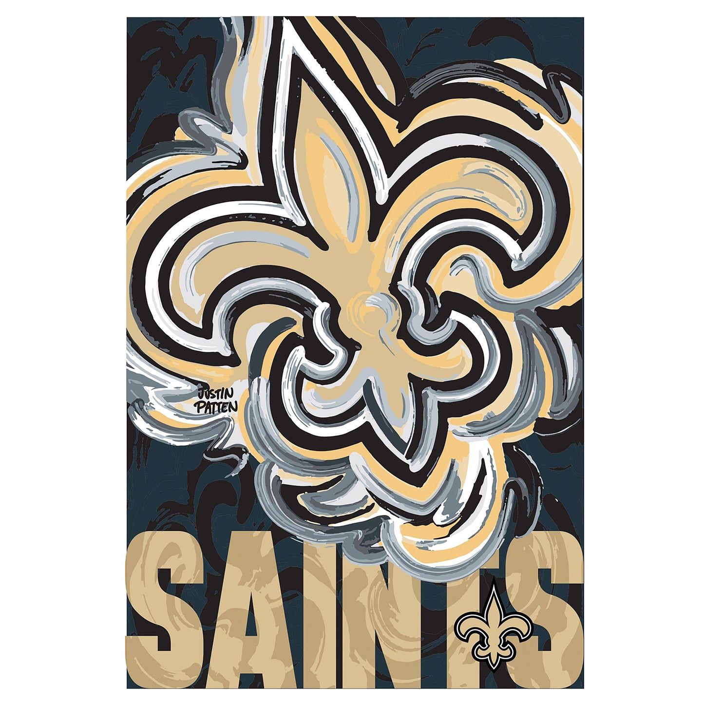 New Orleans Saints Justin Patten Logo Suede Garden Flag