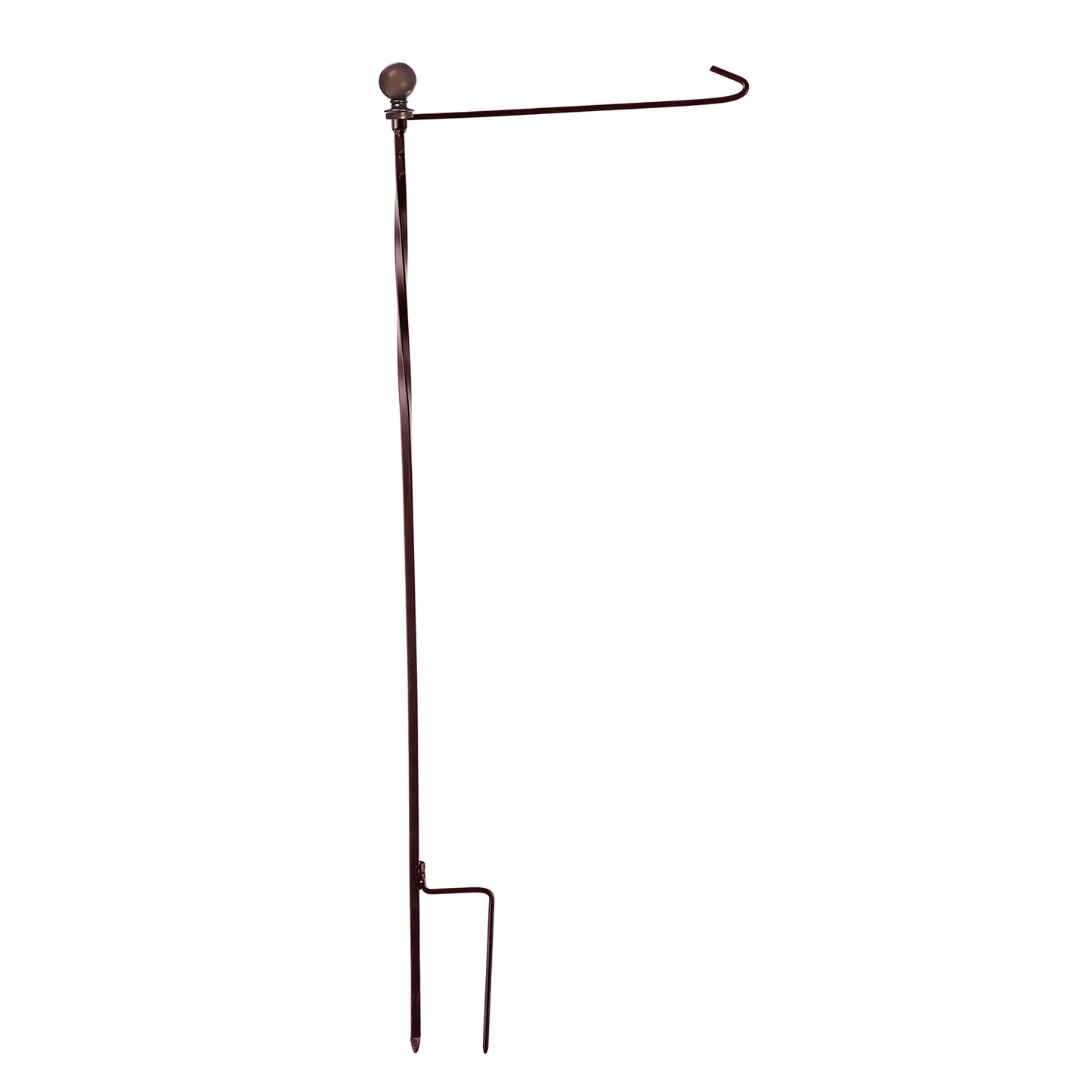 Metal Twist Garden Flag Stand with Finial, Bronze