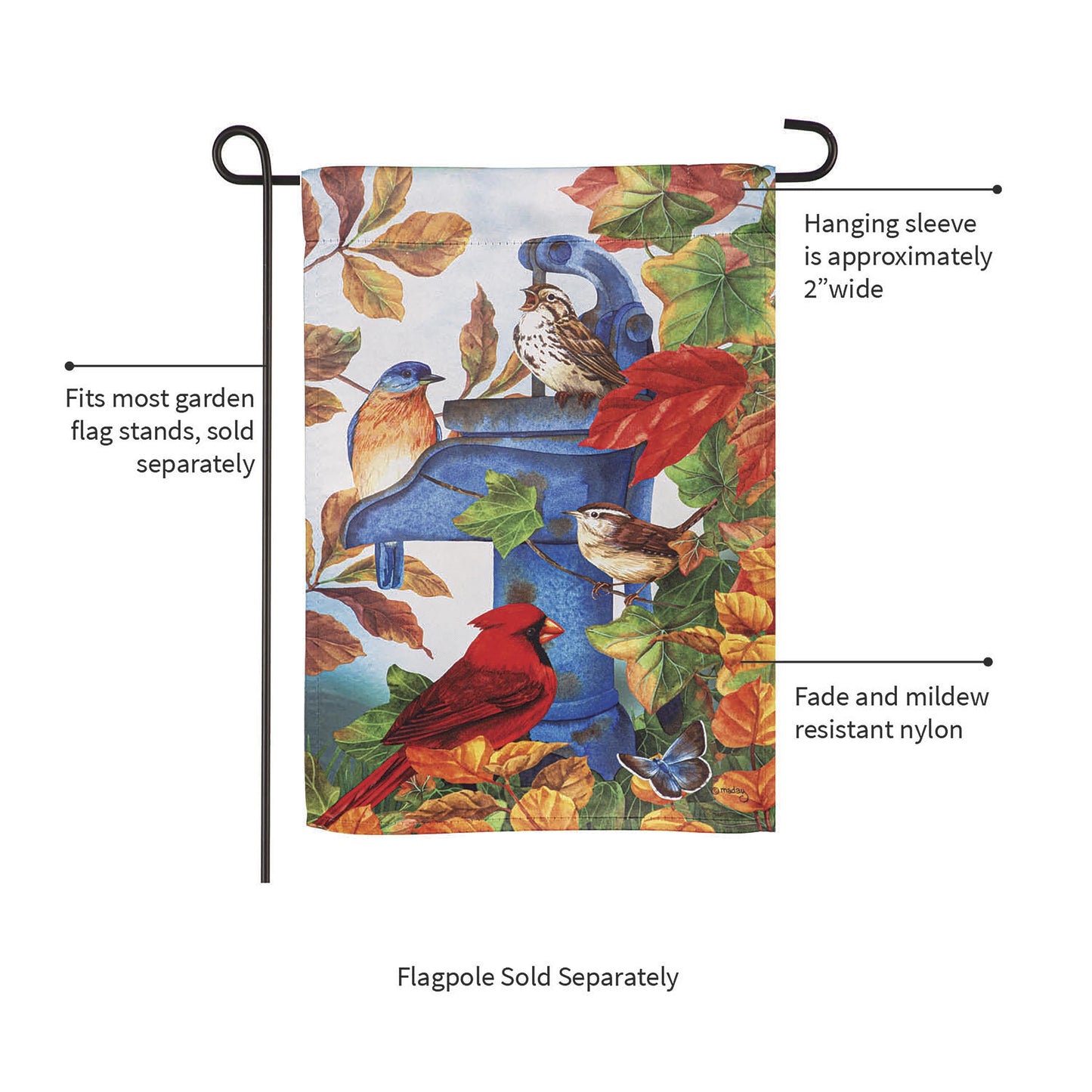 Where Birds Gather Suede Garden Flag