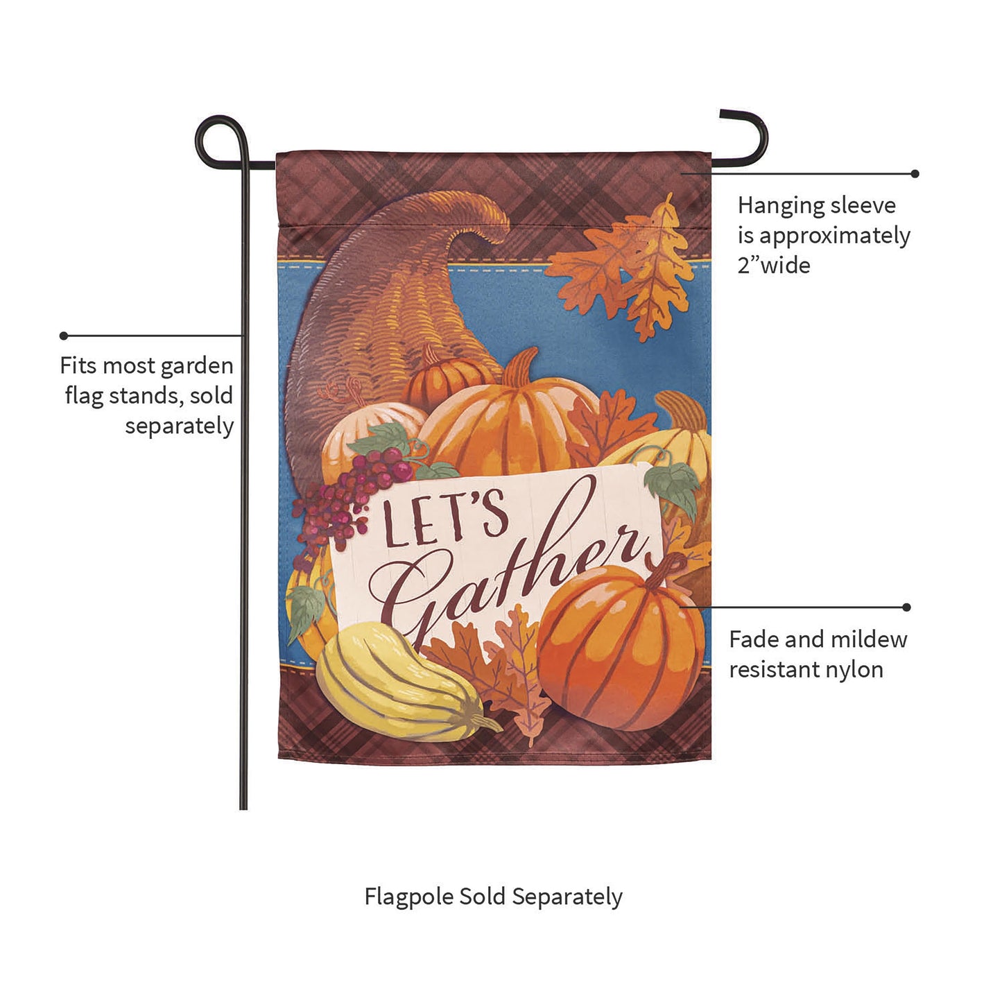 Gather Cornucopia Suede Garden Flag