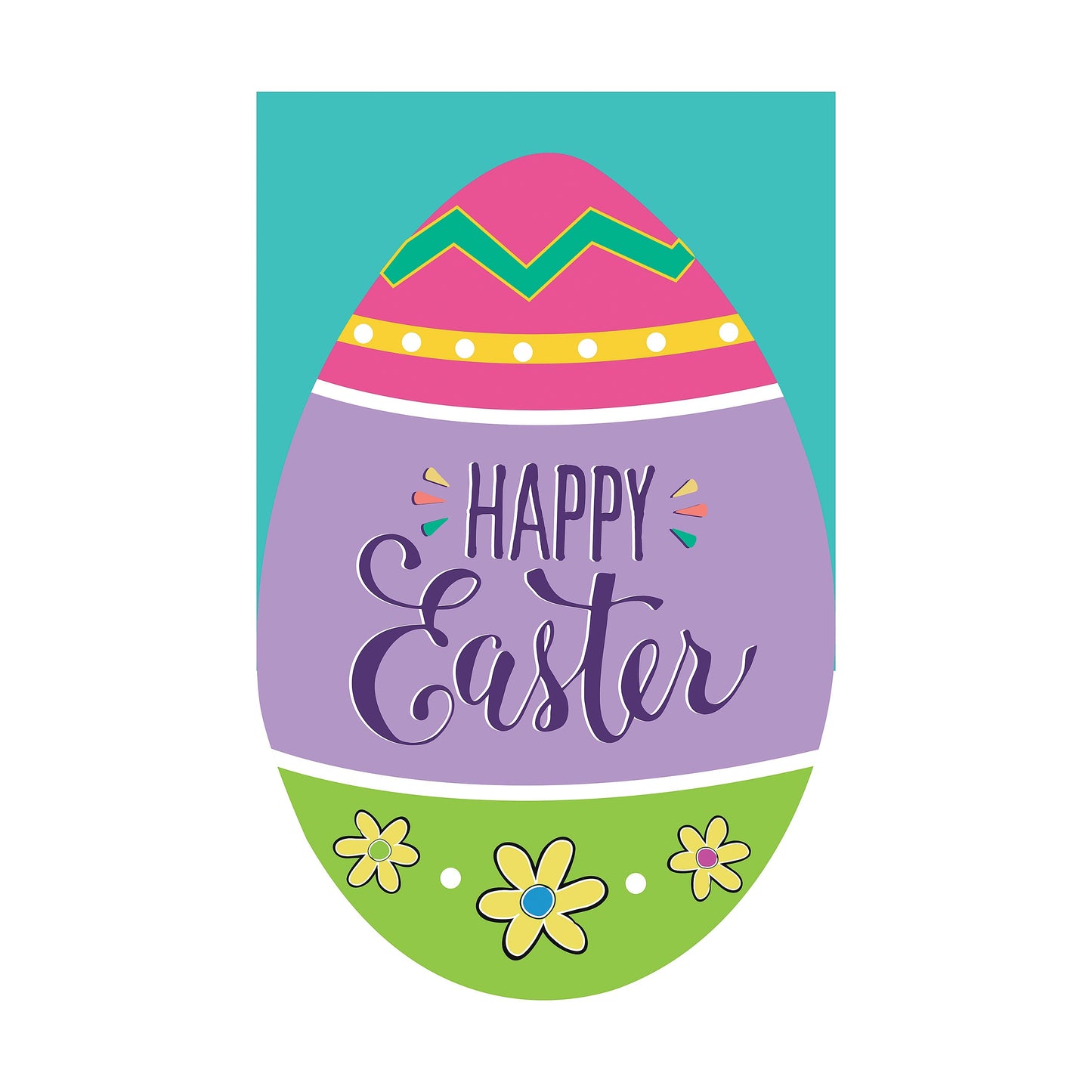 Happy Go Lucky Easter Basic Applique House Flag