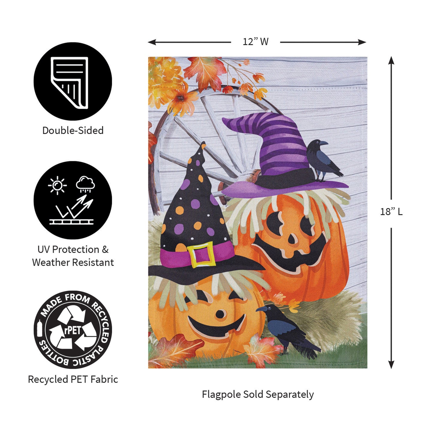 Couple Of Jacks Pumpkin Suede Garden Flag