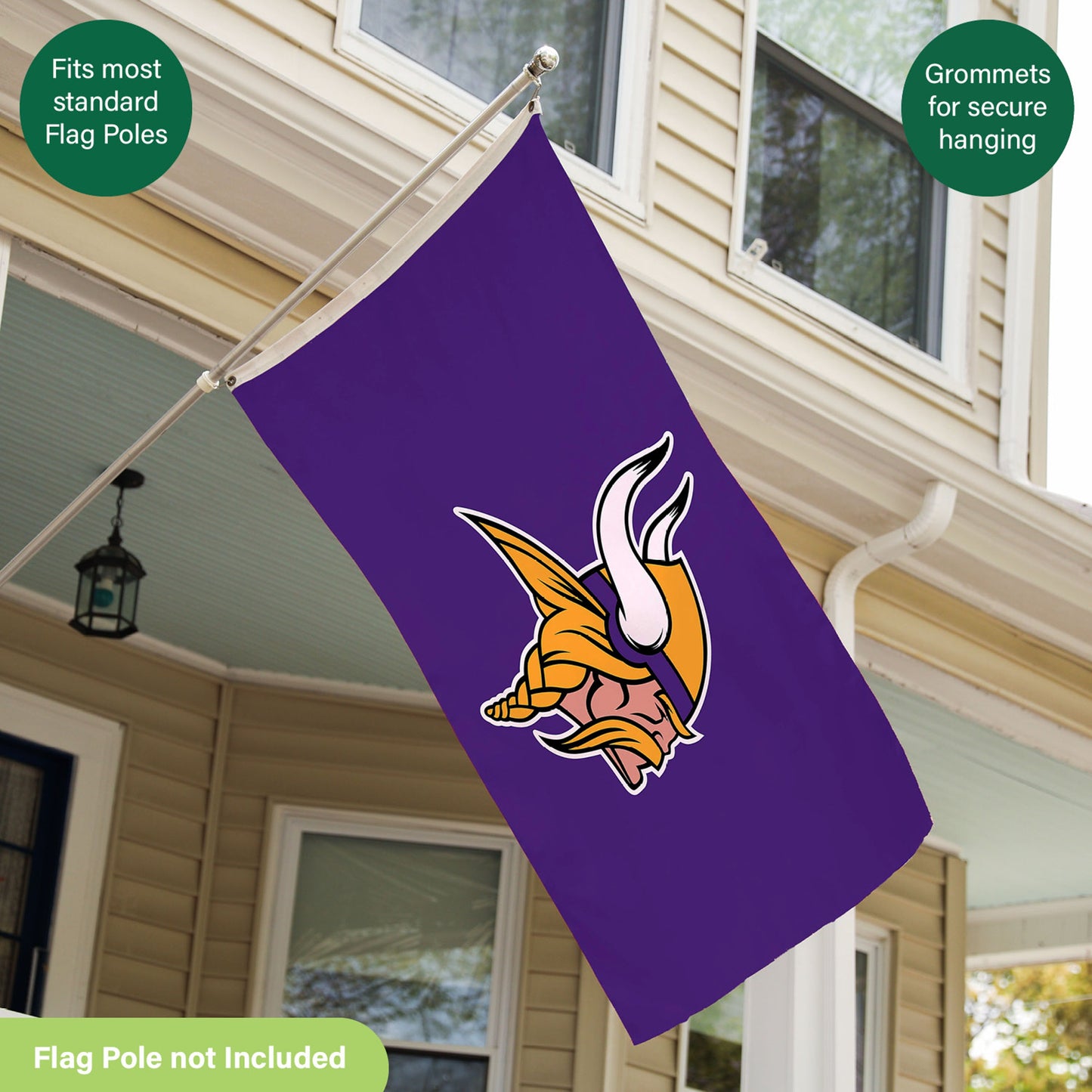 Minnesota Vikings Single Sided Estate Flag with 2 Grommets, 3'x5'
