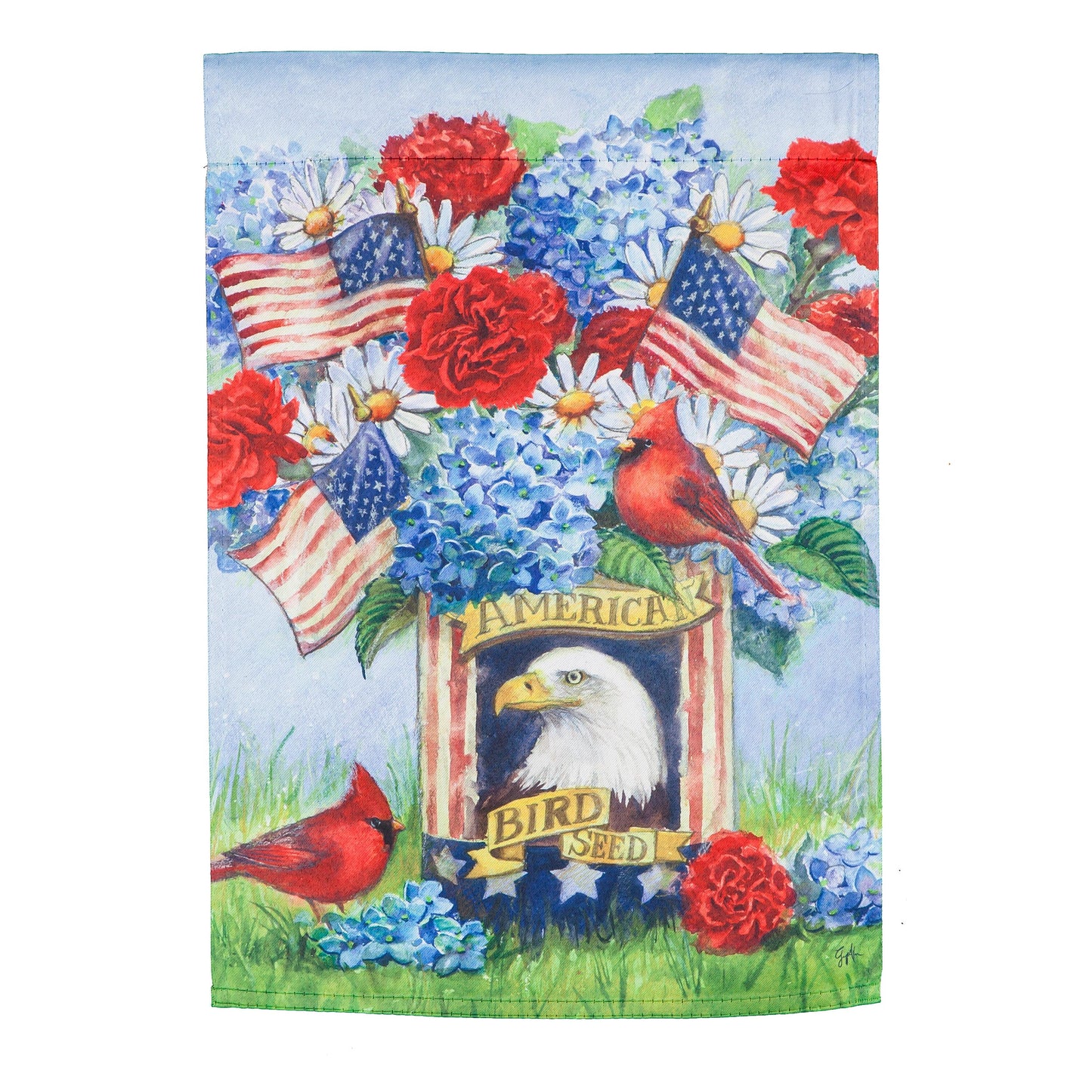 Eagle Bird Seed Tin Garden Suede Flag