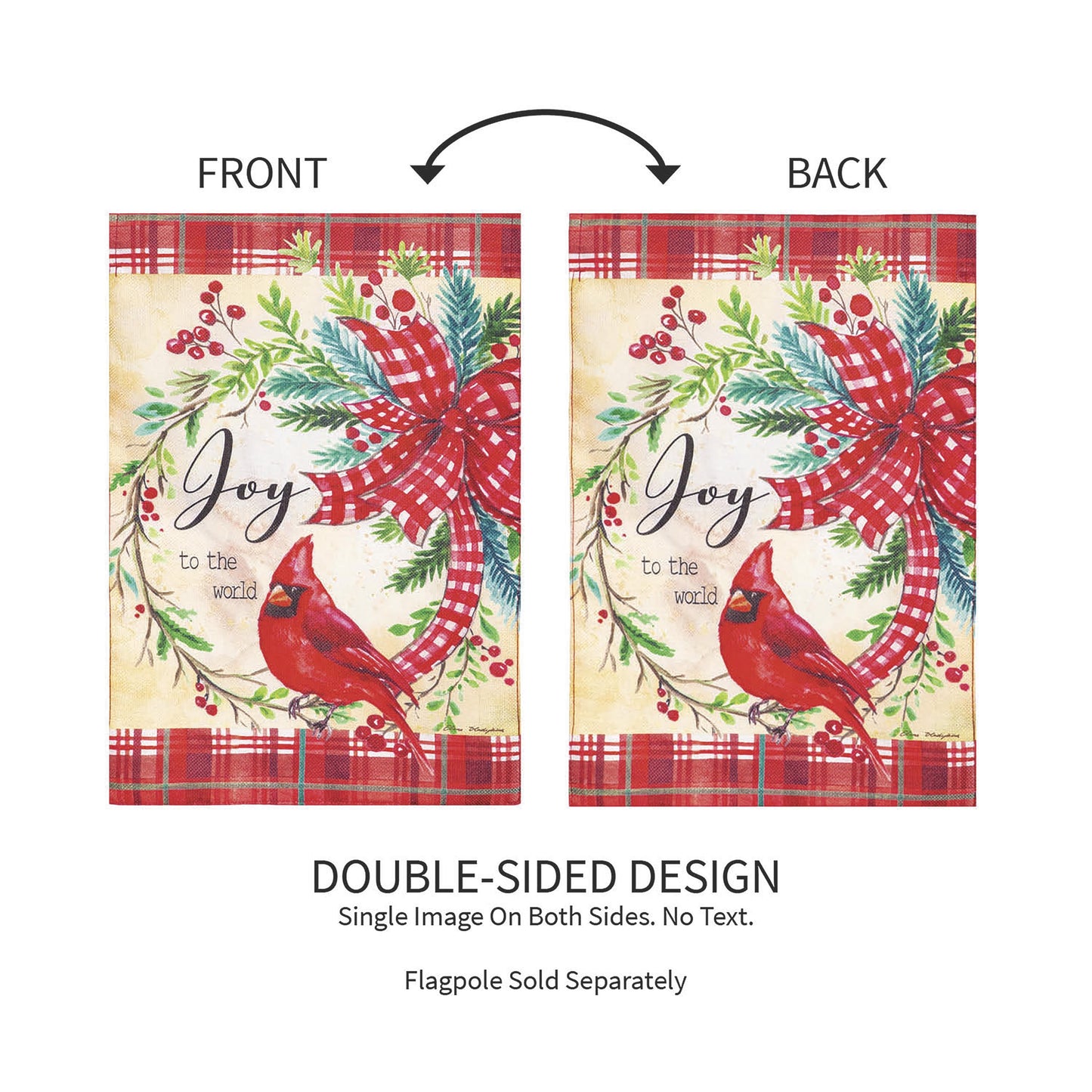 Cardinal Joy Burlap Garden Flag