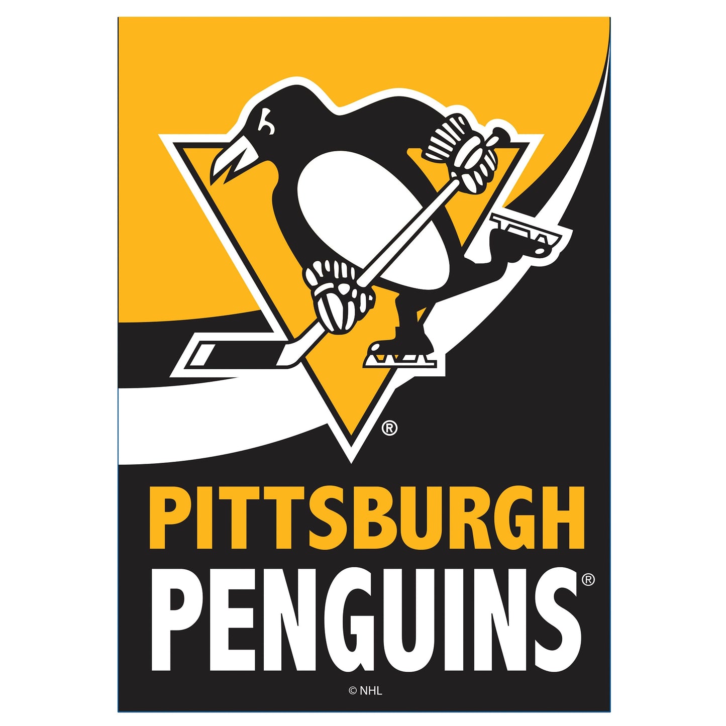 Pittsburgh Penguins Burlap Flag House Size