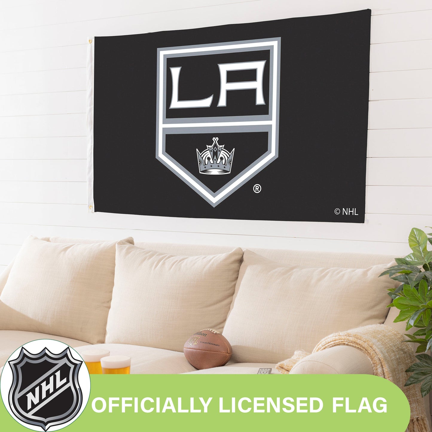 Los Angeles Kings Single Sided Flag w/ 2 Grommets, 3'x5'