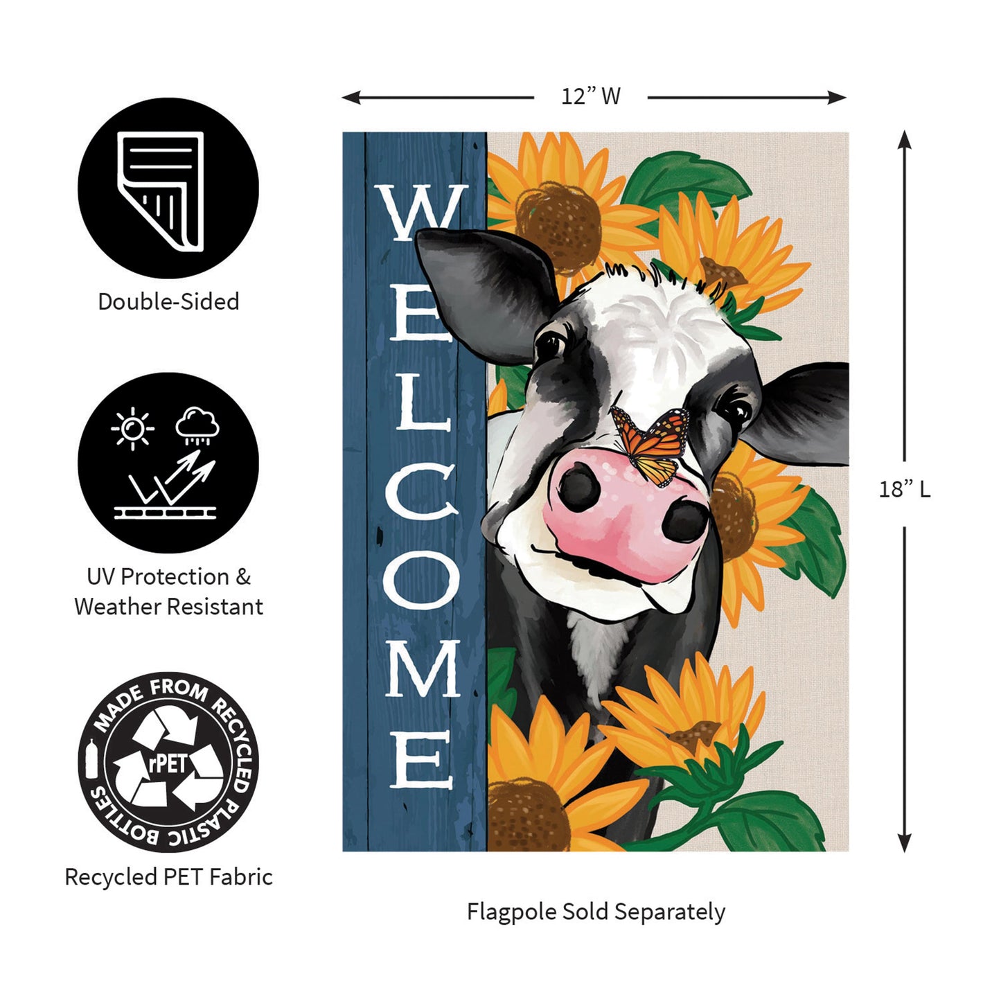 Mooove Over For Fall Suede Garden Flag