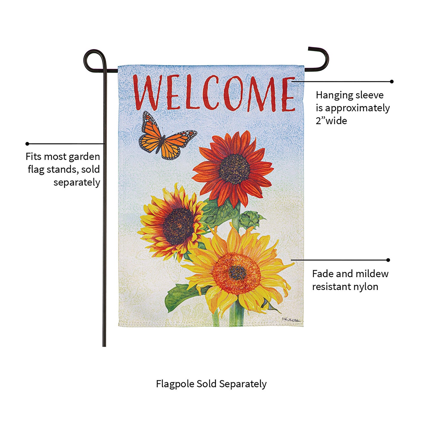 Sunflower Trio Suede Garden Flag