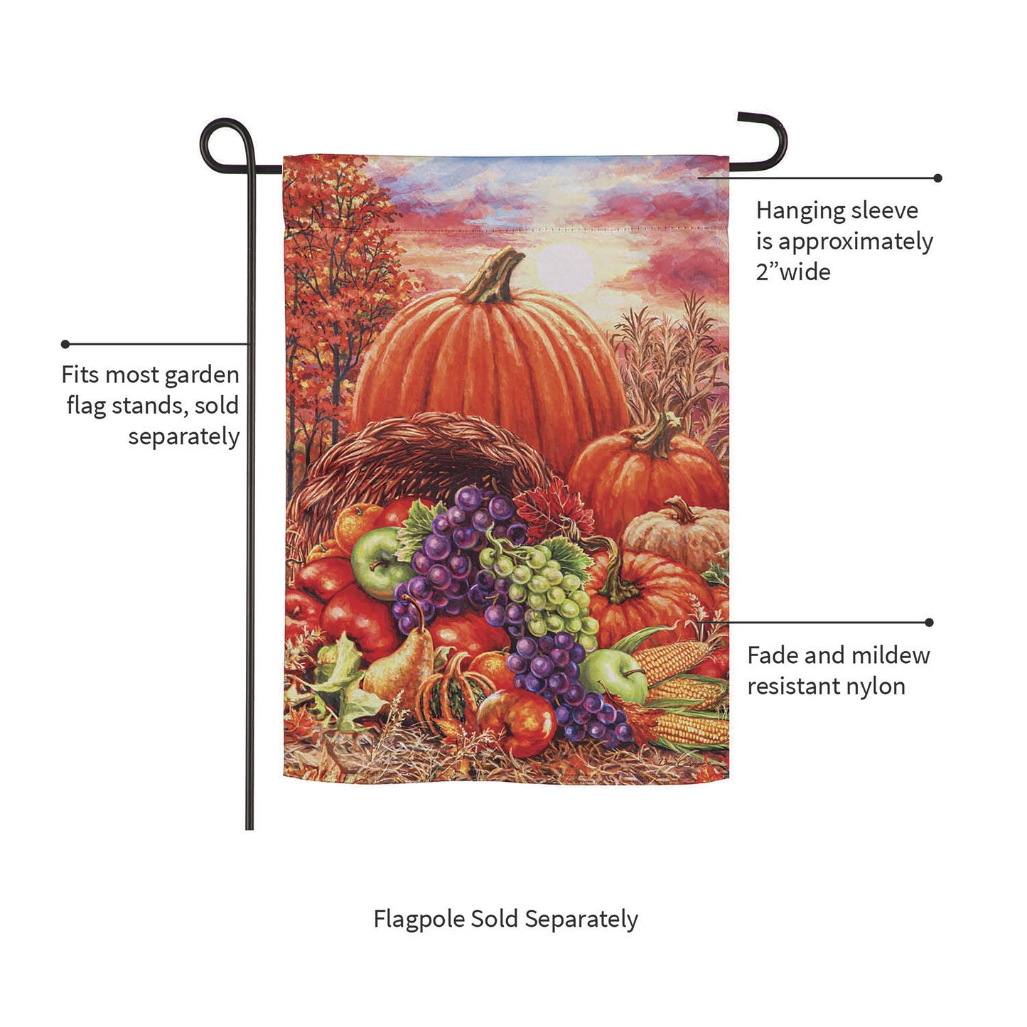Plentiful Harvest Suede Garden Flag