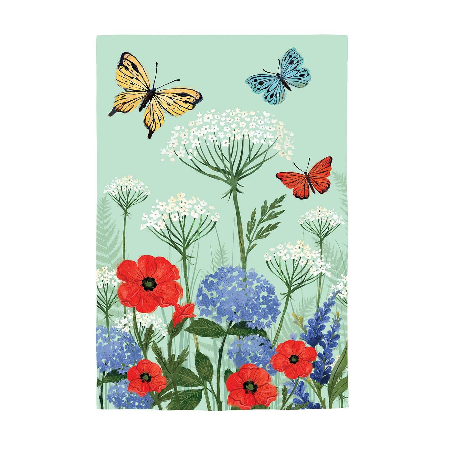 Greenhouse Retreat Floral Suede House Flag