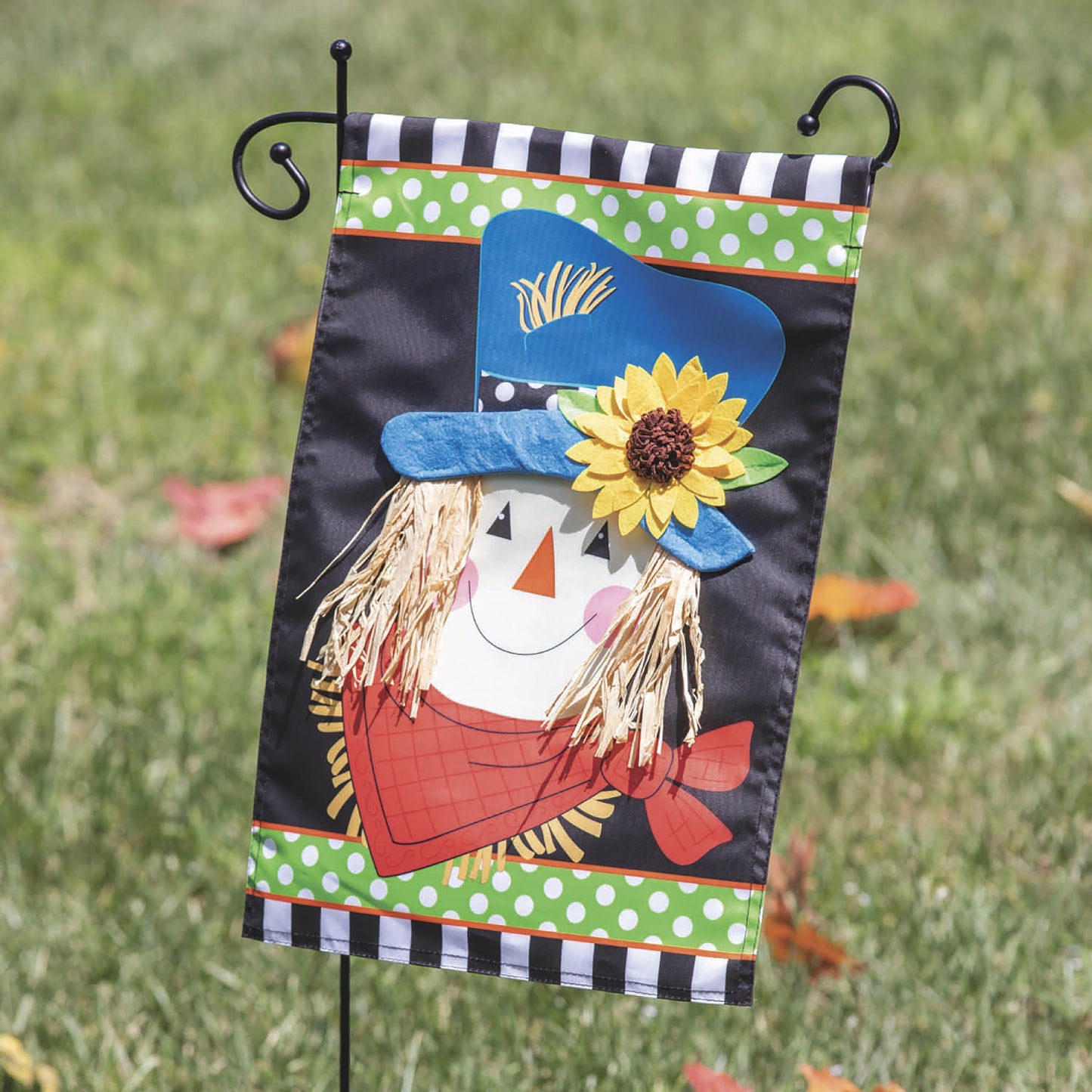 Scarecrow Friend Applique Garden Flag
