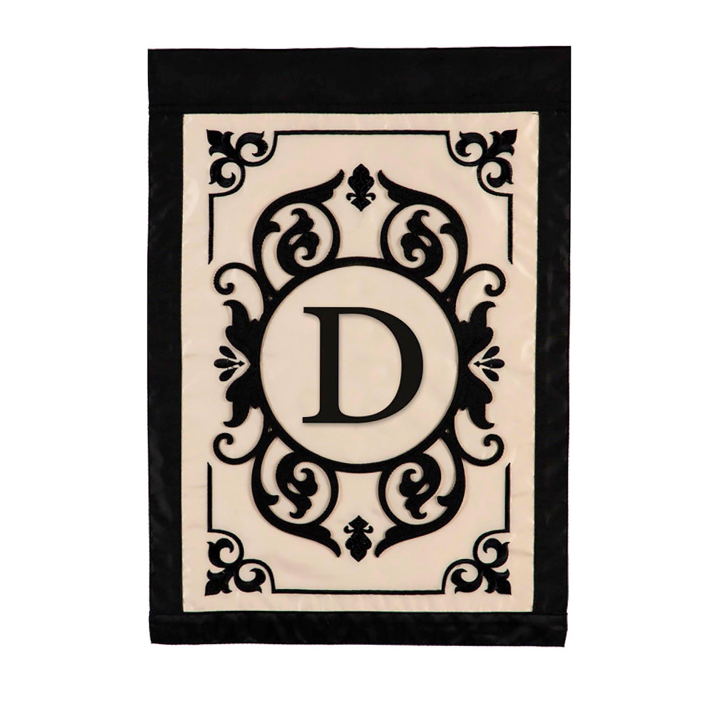 Cambridge Monogram Garden Applique Flag, Letter D