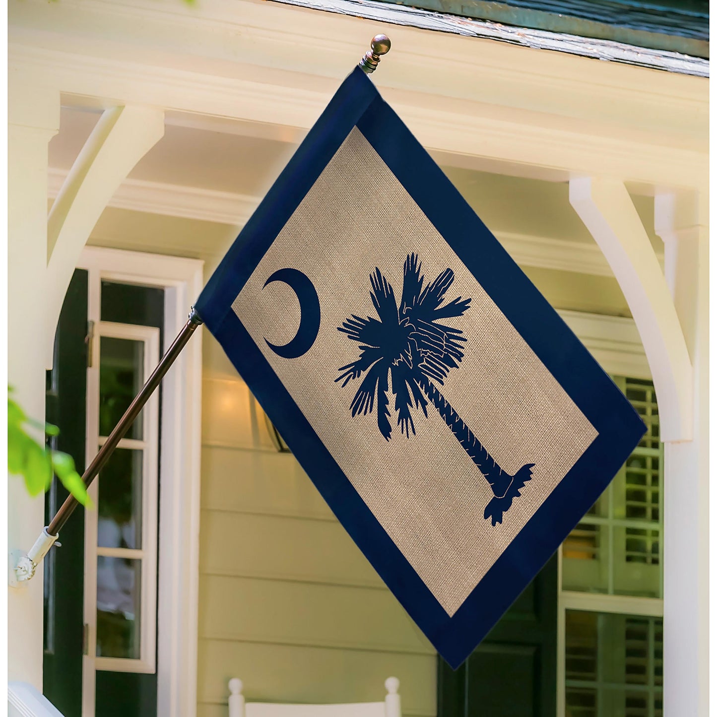 South Carolina Palmetto House Burlap Flag