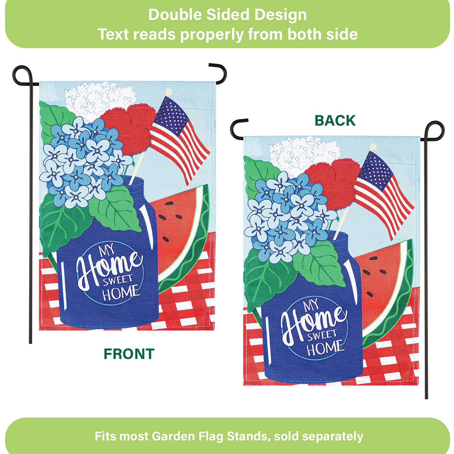 My Home Sweet Home Garden Burlap Flag
