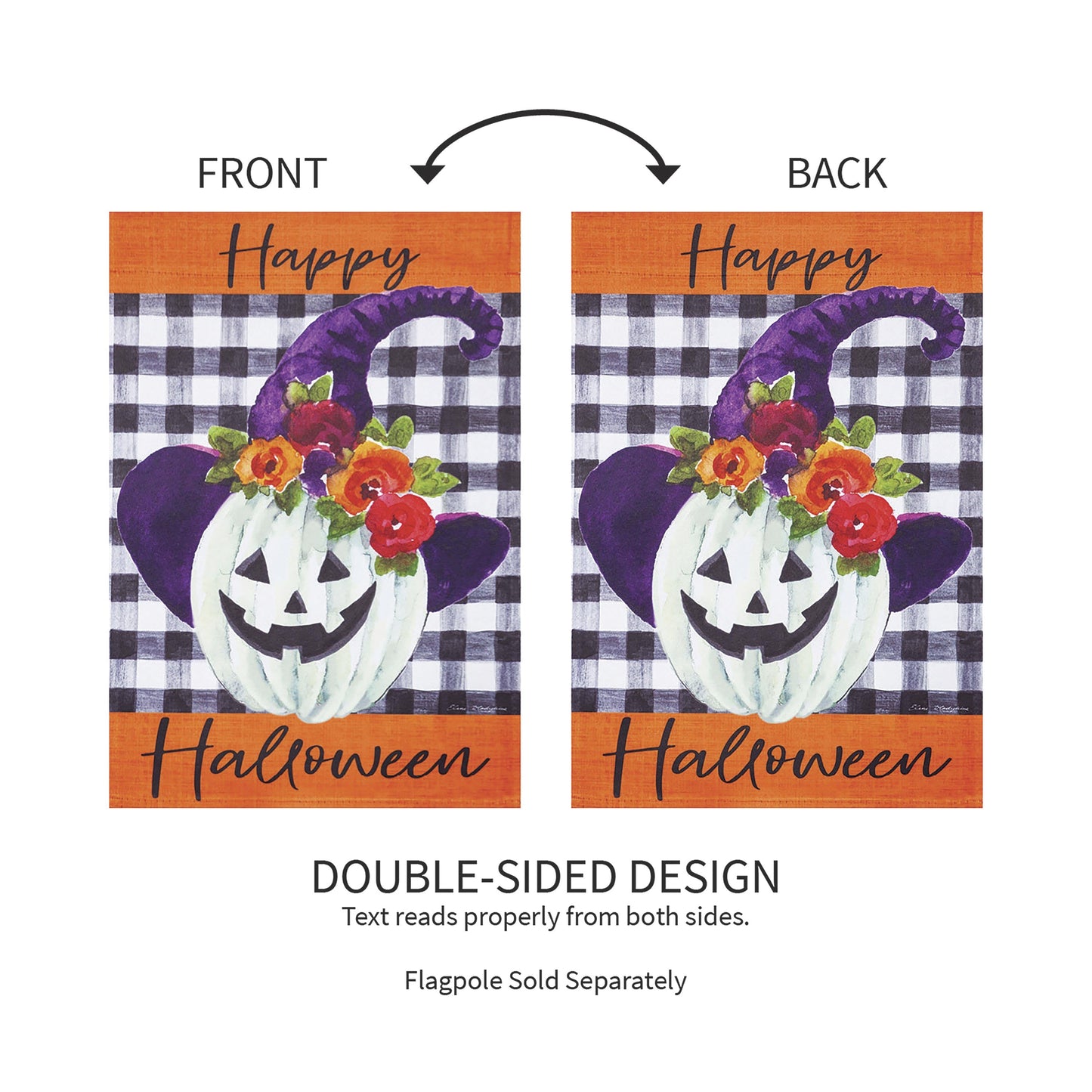 Pumpkin Witch Garden Suede Flag