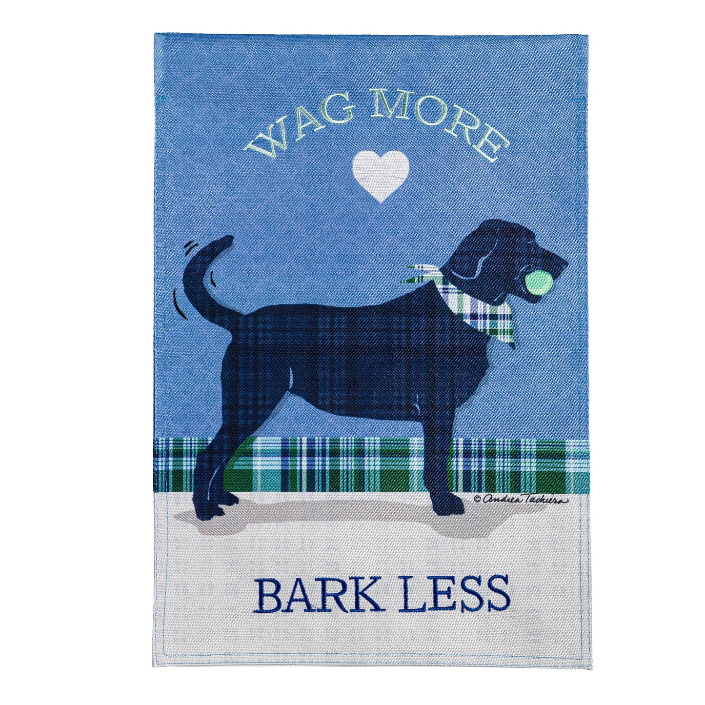 Wag More, Bark Less Burlap House Flag