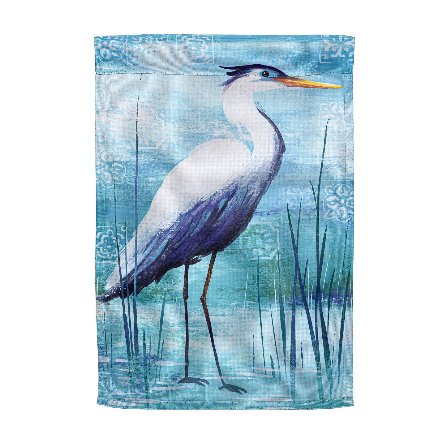 Blue Heron Reversible Suede Garden Flags