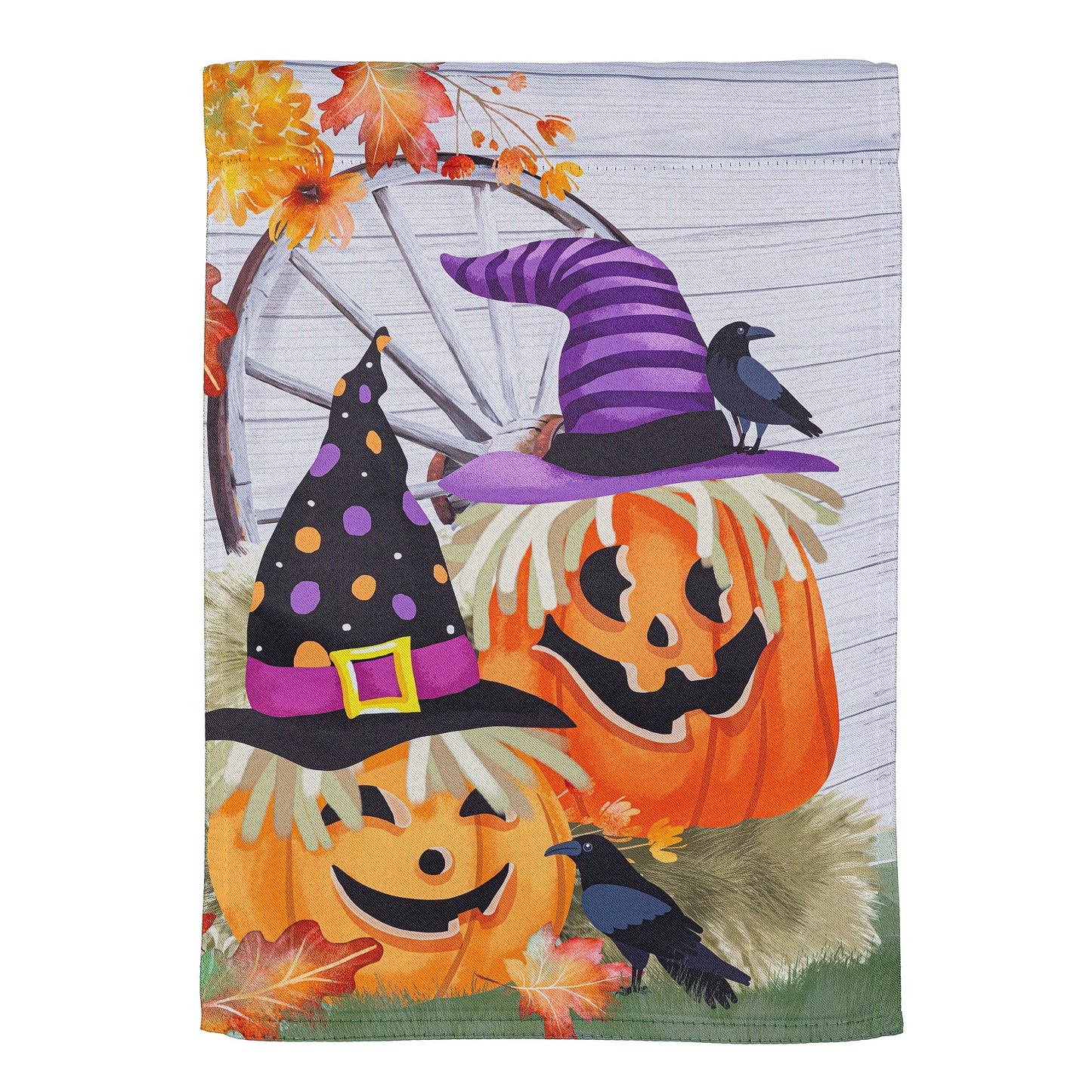 Couple Of Jacks Pumpkin Suede Garden Flag