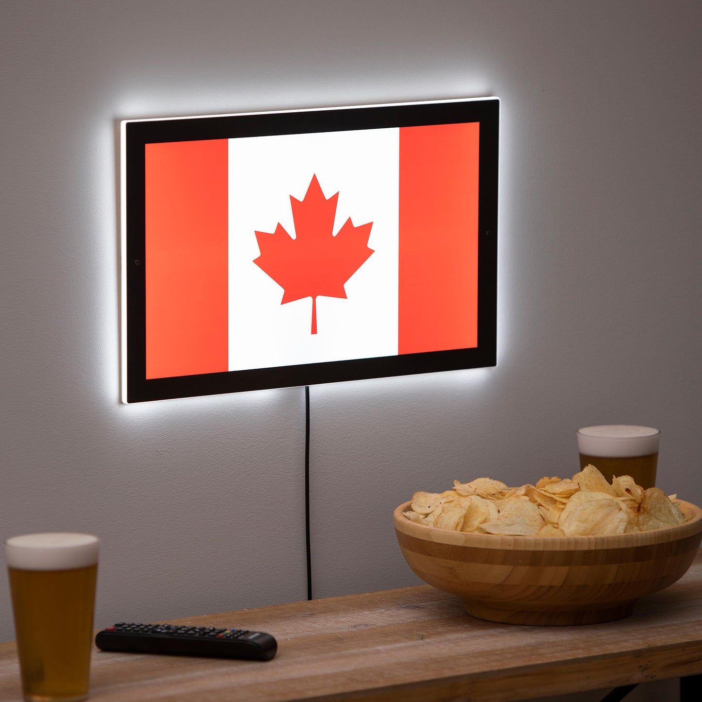 LED Wall Decor, Edgelite, Rectangle, Canadian Flag