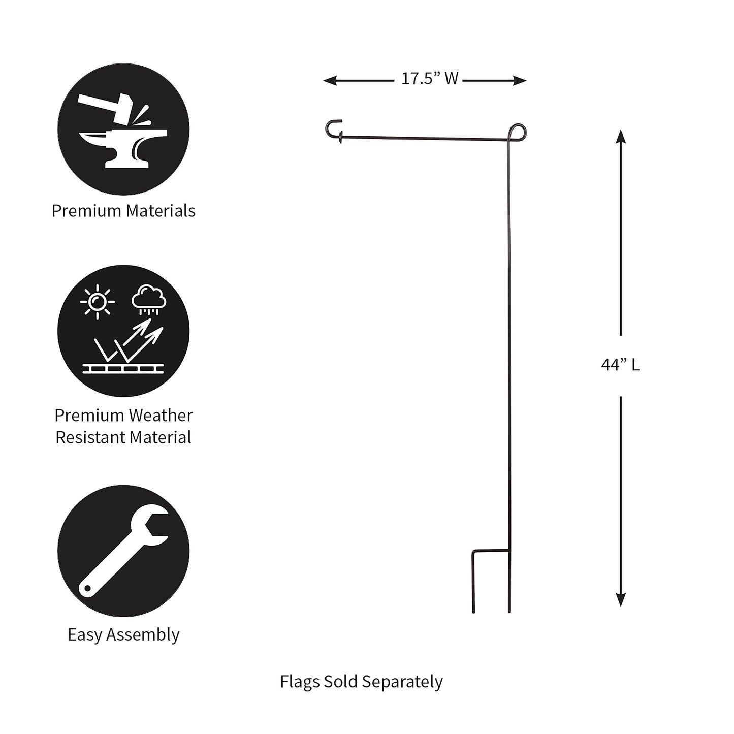 Garden Flag Stand, Black