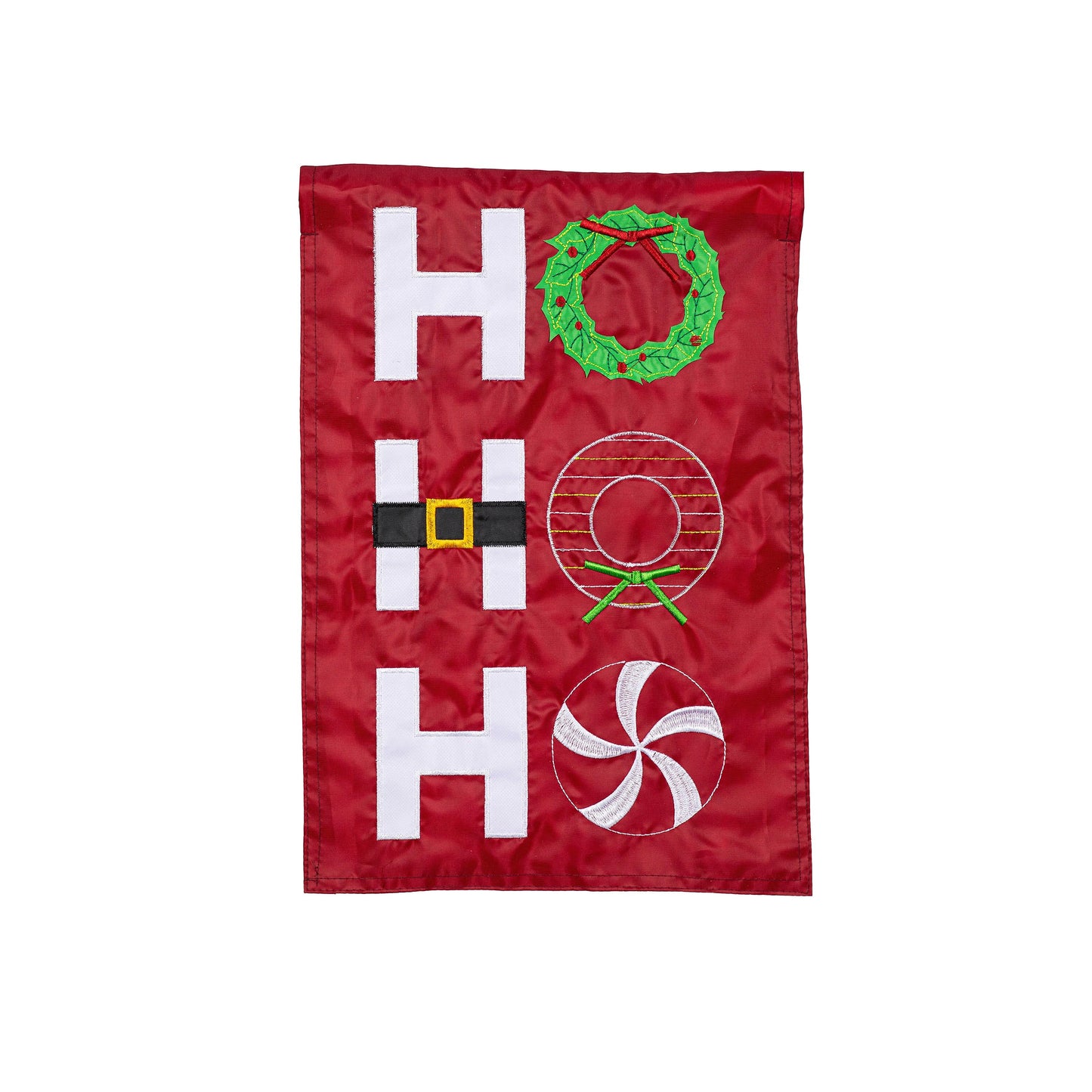 Ho Ho Ho Basic Applique Garden Flag