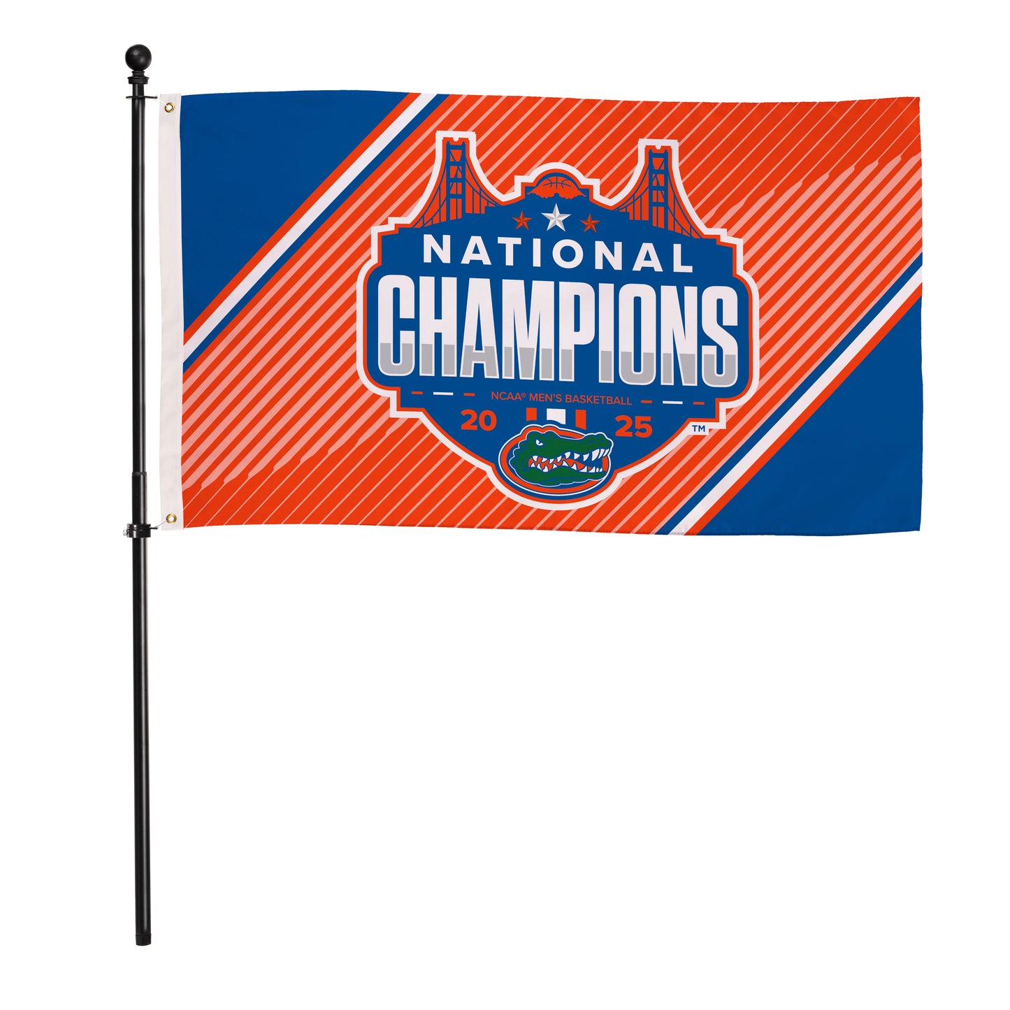 University of Florida, Mens NCAAB Champions Single Sided Flag w/ 2 Grommets, 3'x5' Estate Size
