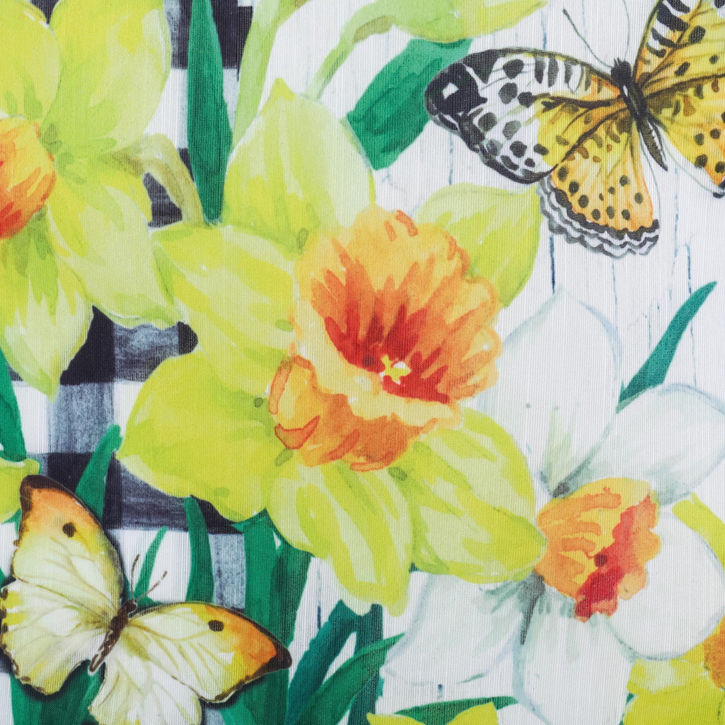 Spring Daffodils Inspirational Check Garden Strie Flag