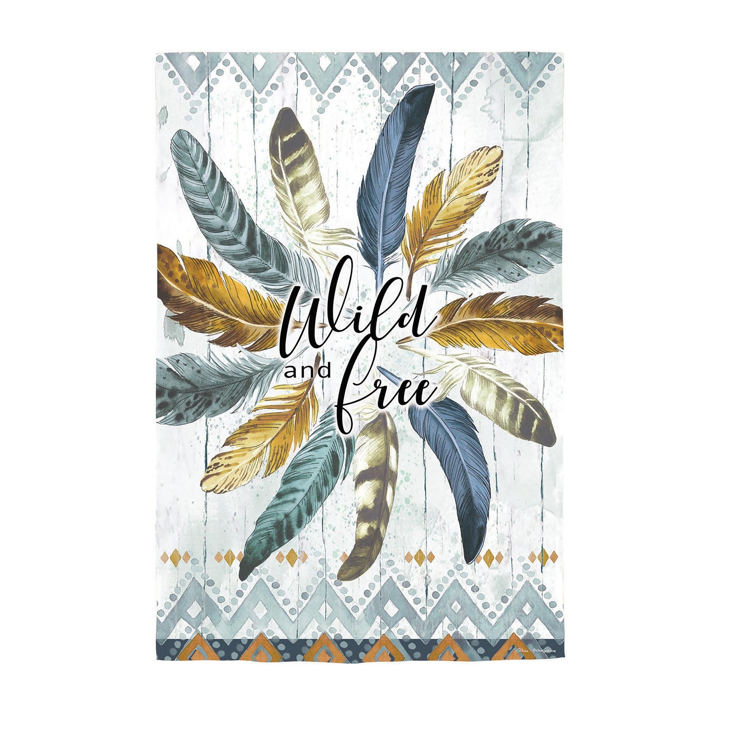 Feather Circle Moire Garden Flag