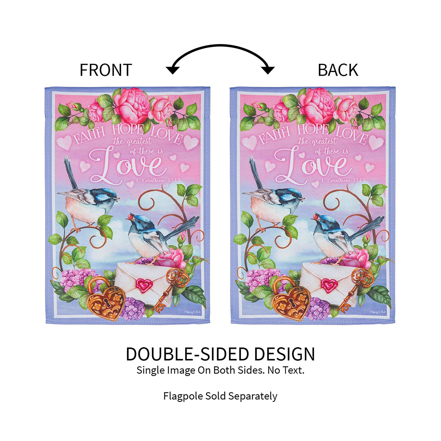 Love Inspiration Flag Suede Garden Flag