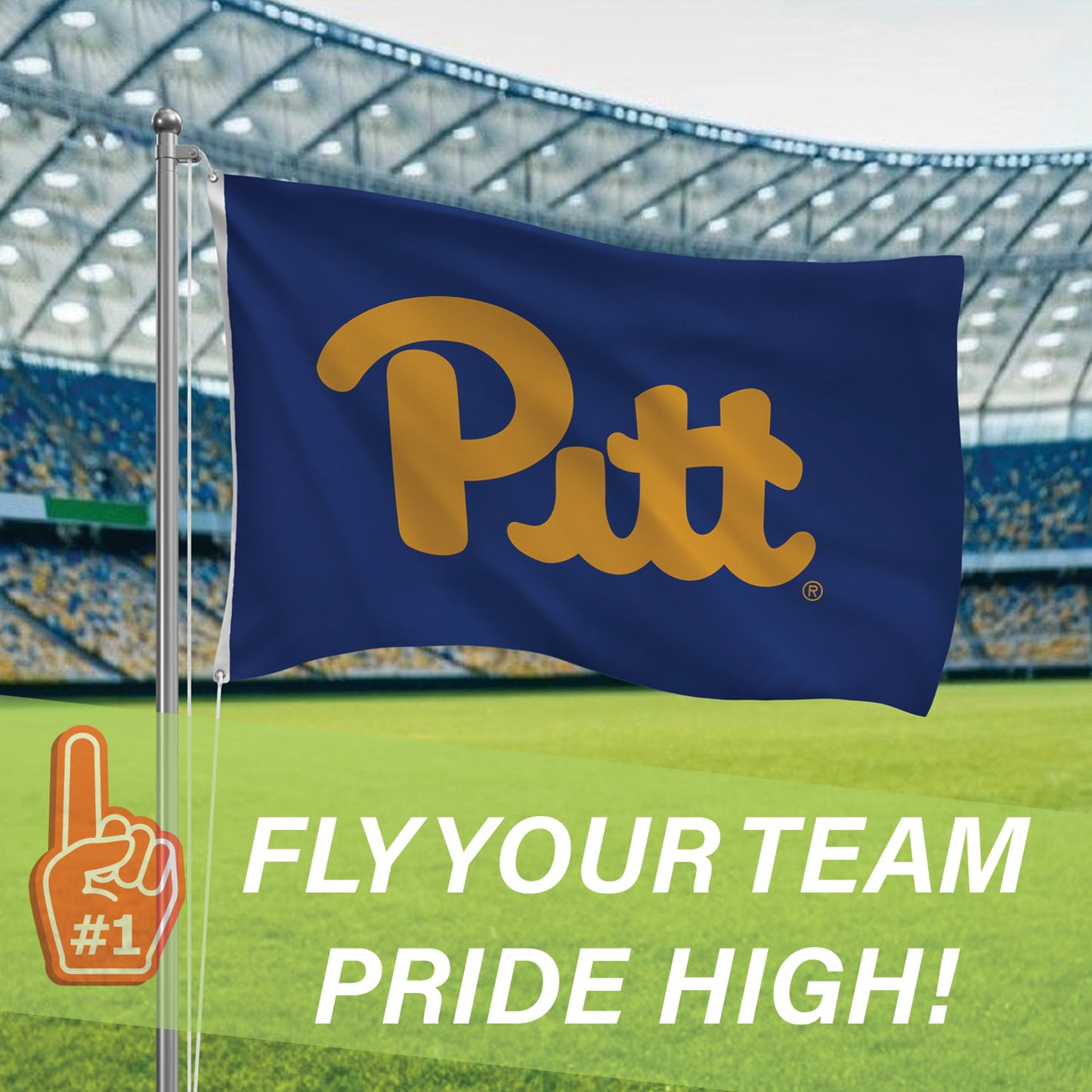 University of Pittsburgh Single Sided Estate Flag with 2 Grommets, 3'x5'