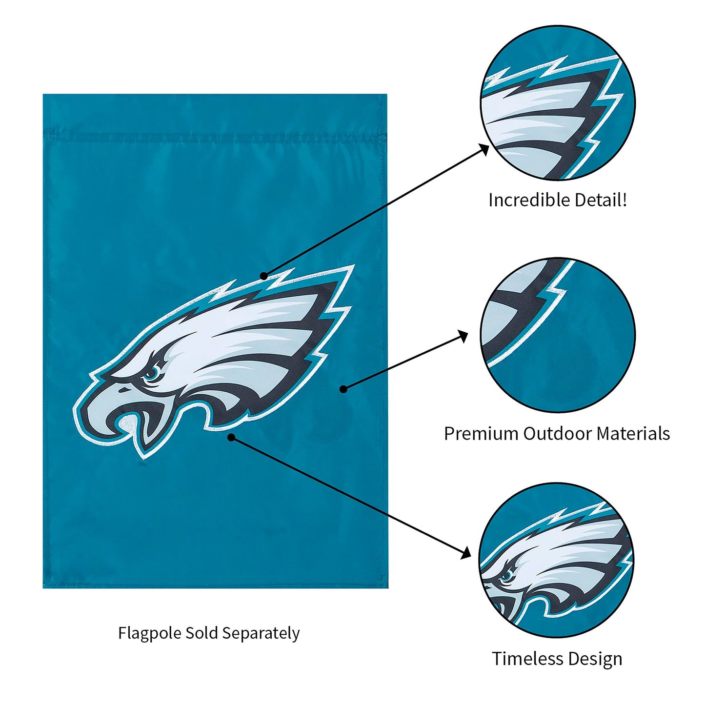 Philadelphia Eagles Applique Garden Flag