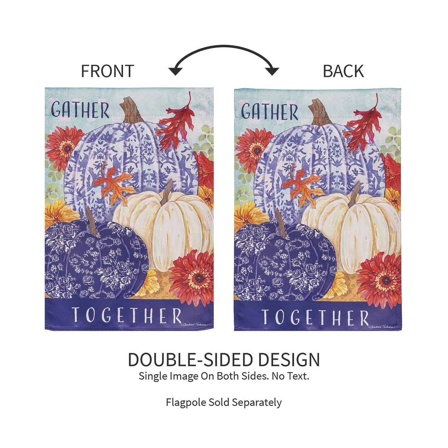 Changing Seasons Pumpkins Suede Garden Flag