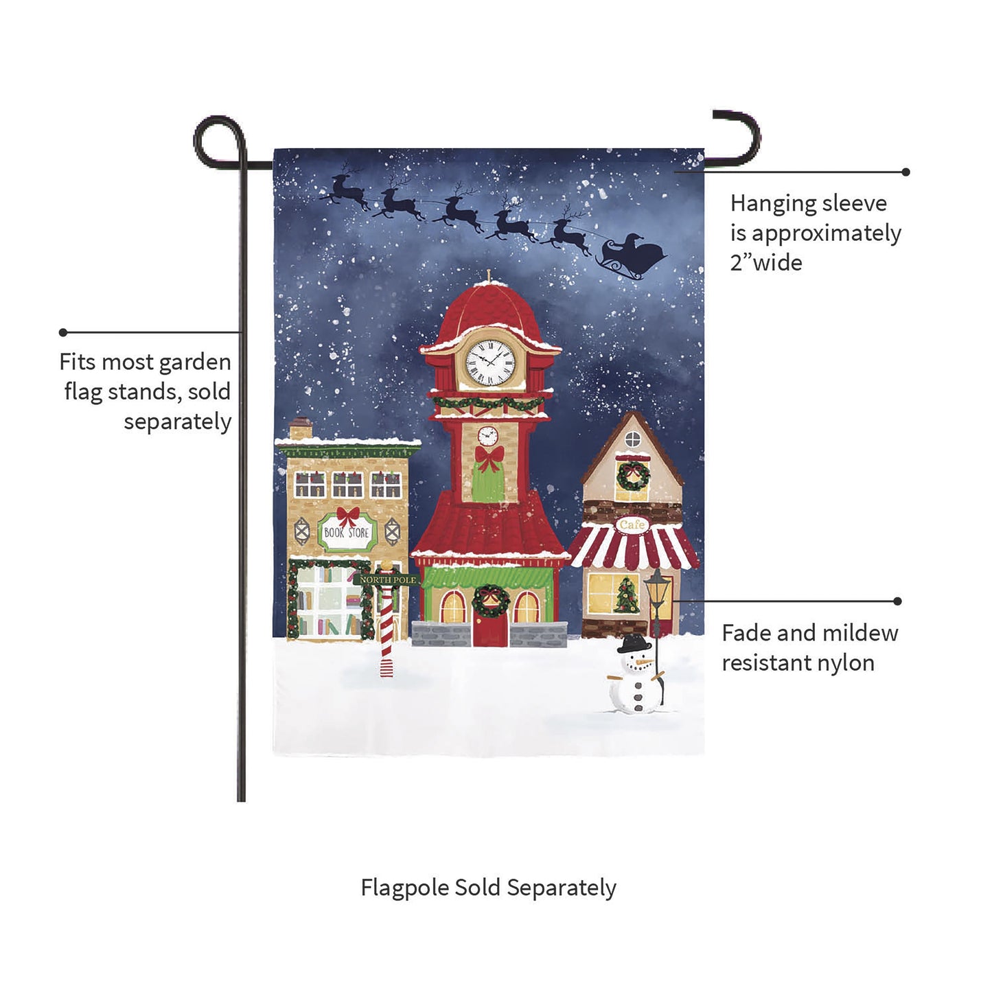 Christmas Eve Burlap Garden Flag