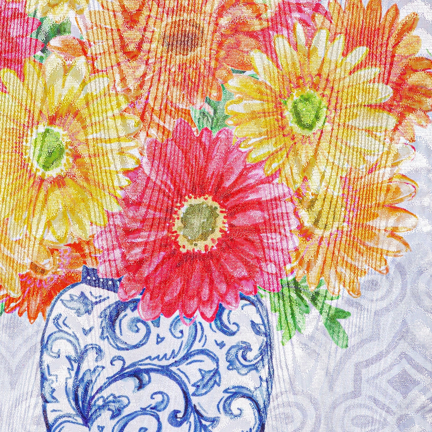 Welcome Gerberas in Vase Moire Garden Flag