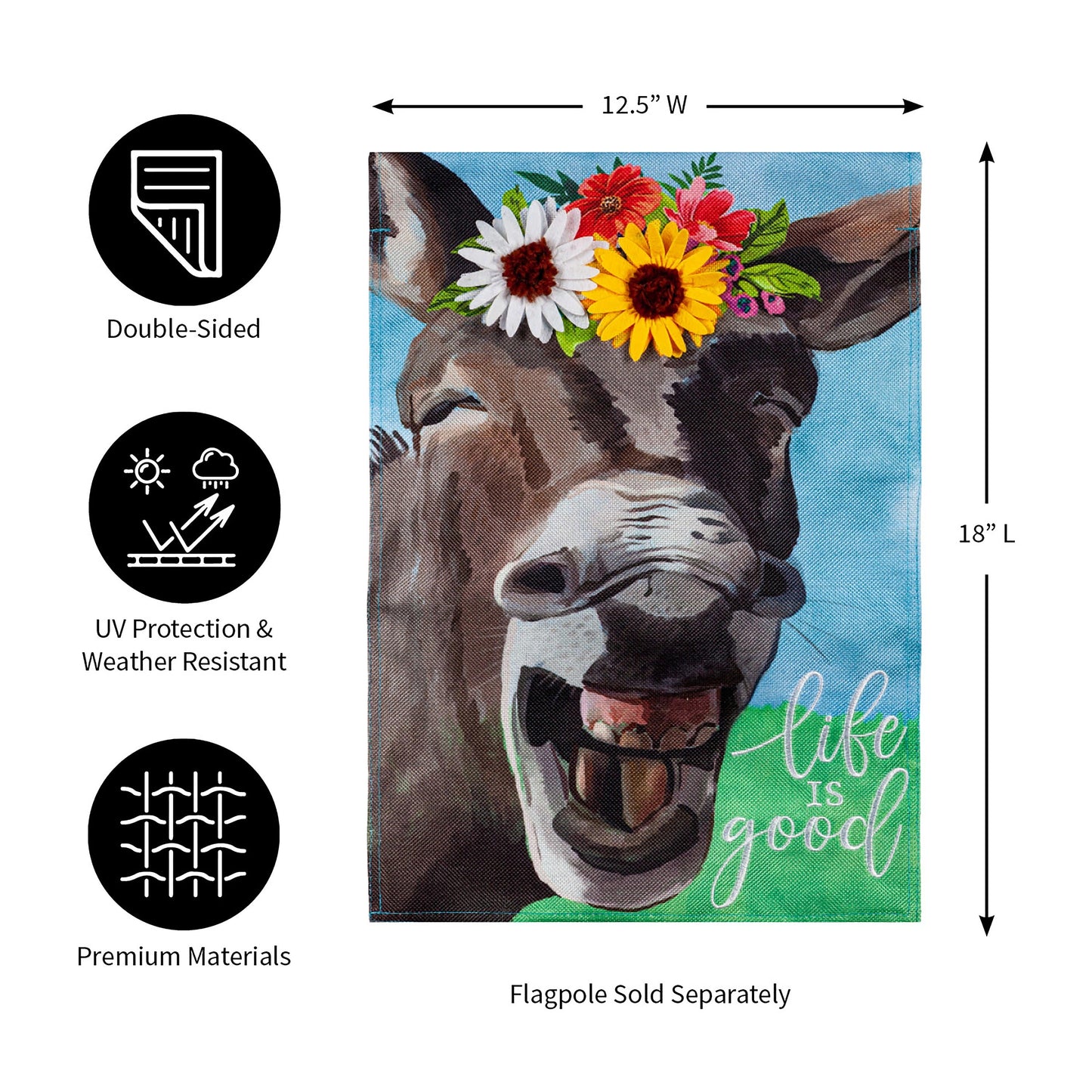 Donkey Friend Garden Burlap Flag