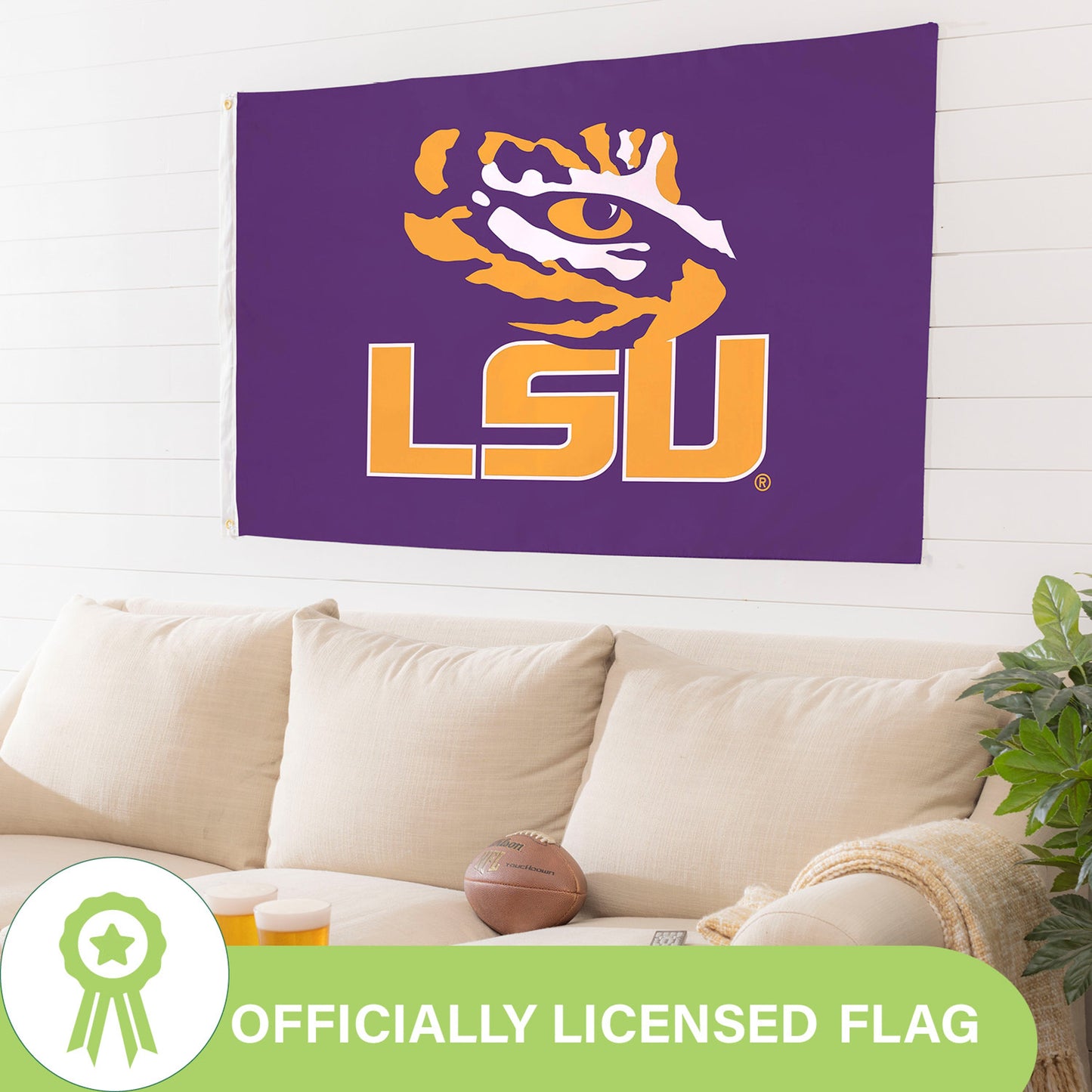 Louisiana State University Single Sided Estate Flag with 2 Grommets, 3'x5'
