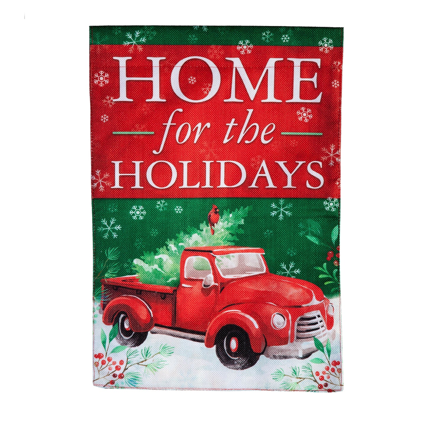 Burlap 4-Season Flags w/ Flag Stand, Set of 7, Welcome