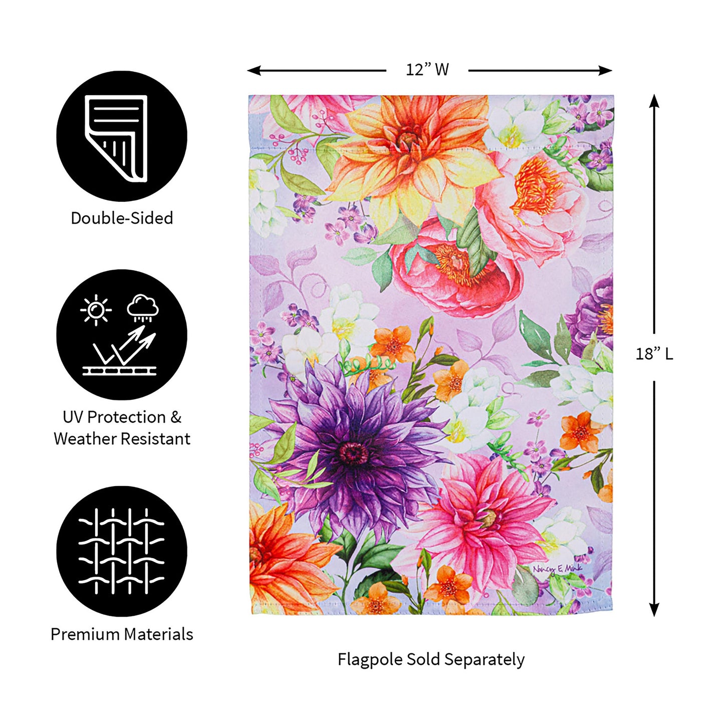 Rhapsody in Bloom Suede Garden Flag