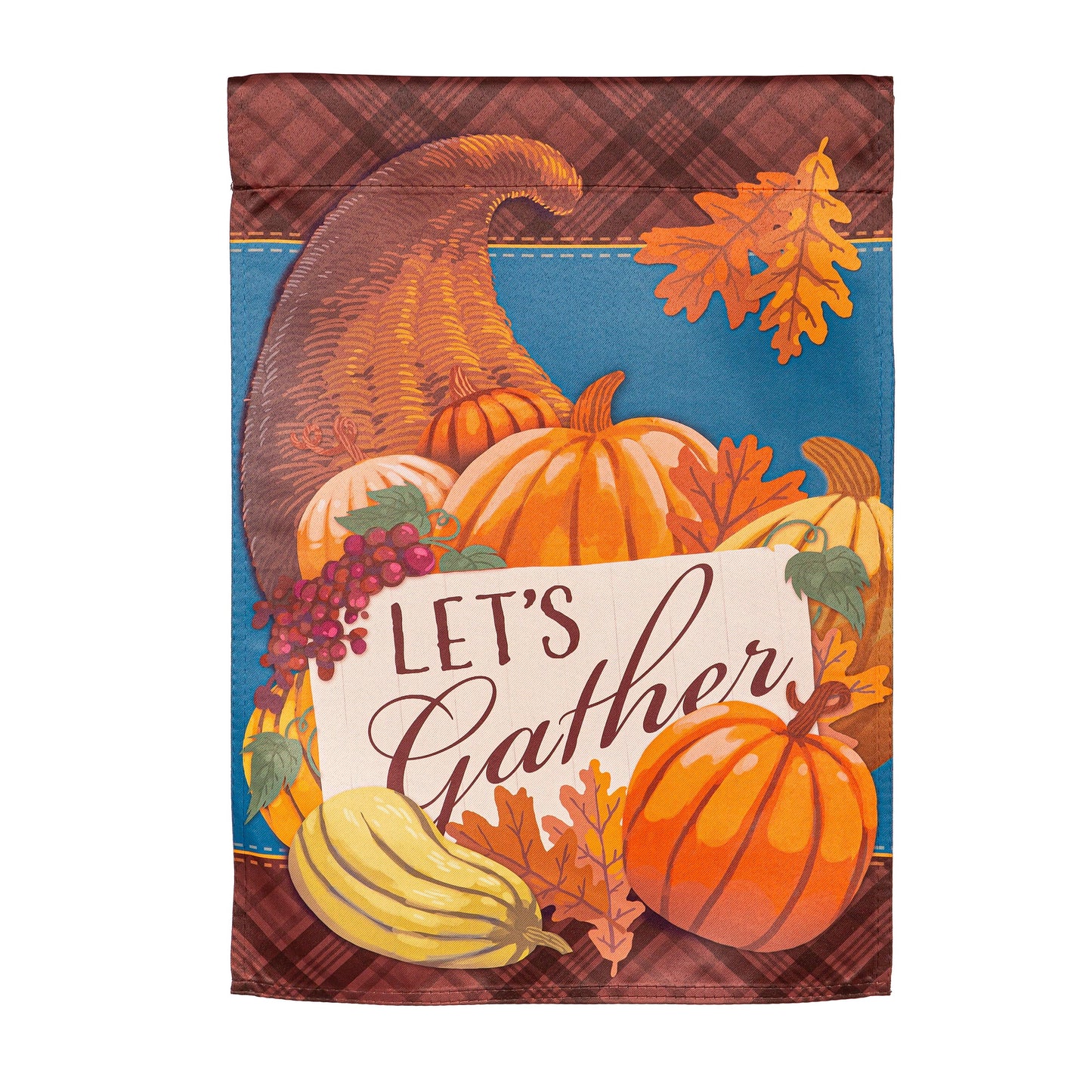 Gather Cornucopia Suede Garden Flag