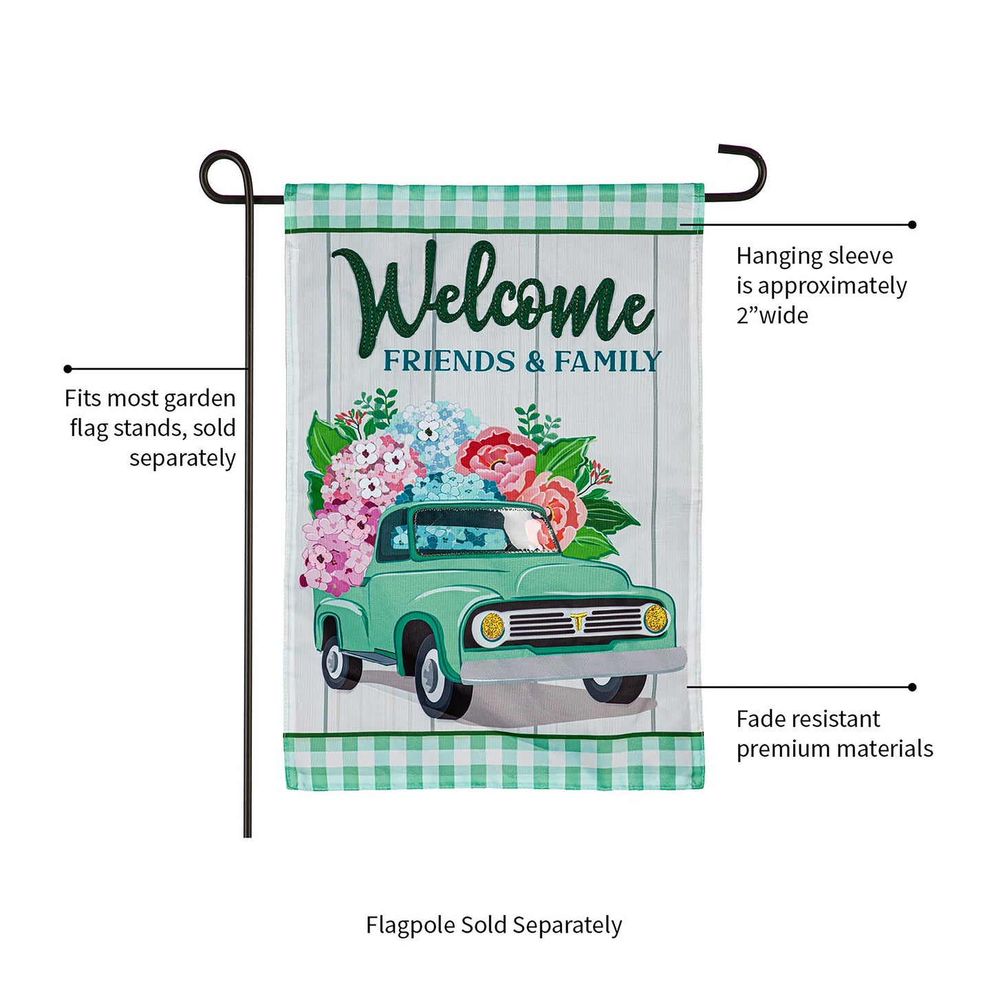Spring Flower Delivery Garden Applique Flag