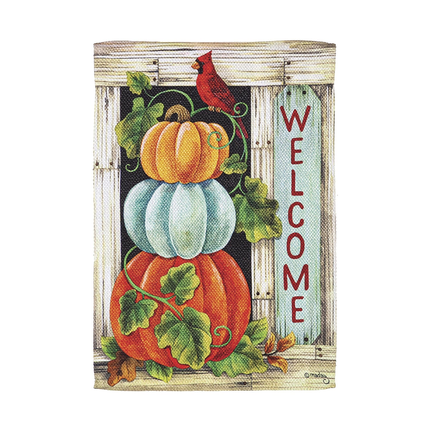 Pumpkin Stack Garden Textured Suede Flag