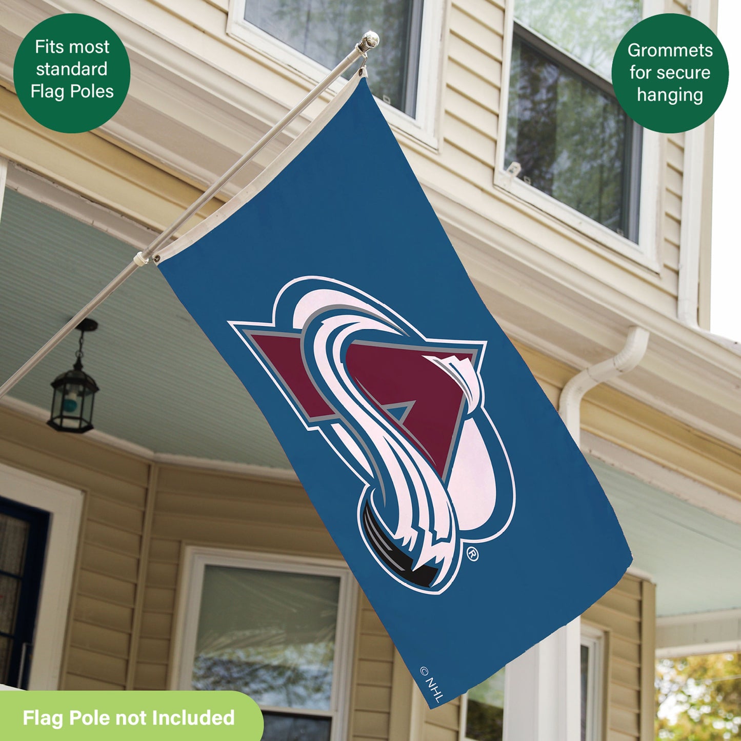 Colorado Avalanche Single Sided Flag w/ 2 Grommets, 3'x5'